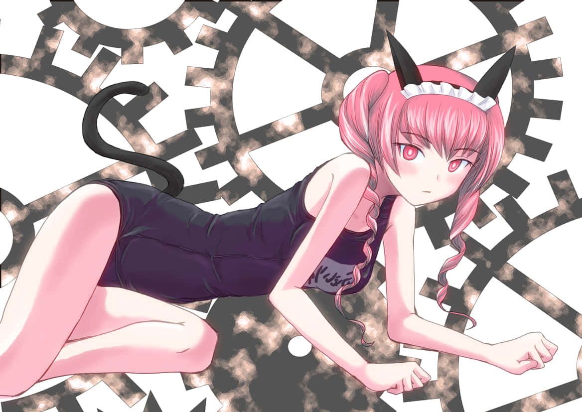 Faris Nyannyan, pink-haired anime girl, devil horns, SD Desktop Wallpaper