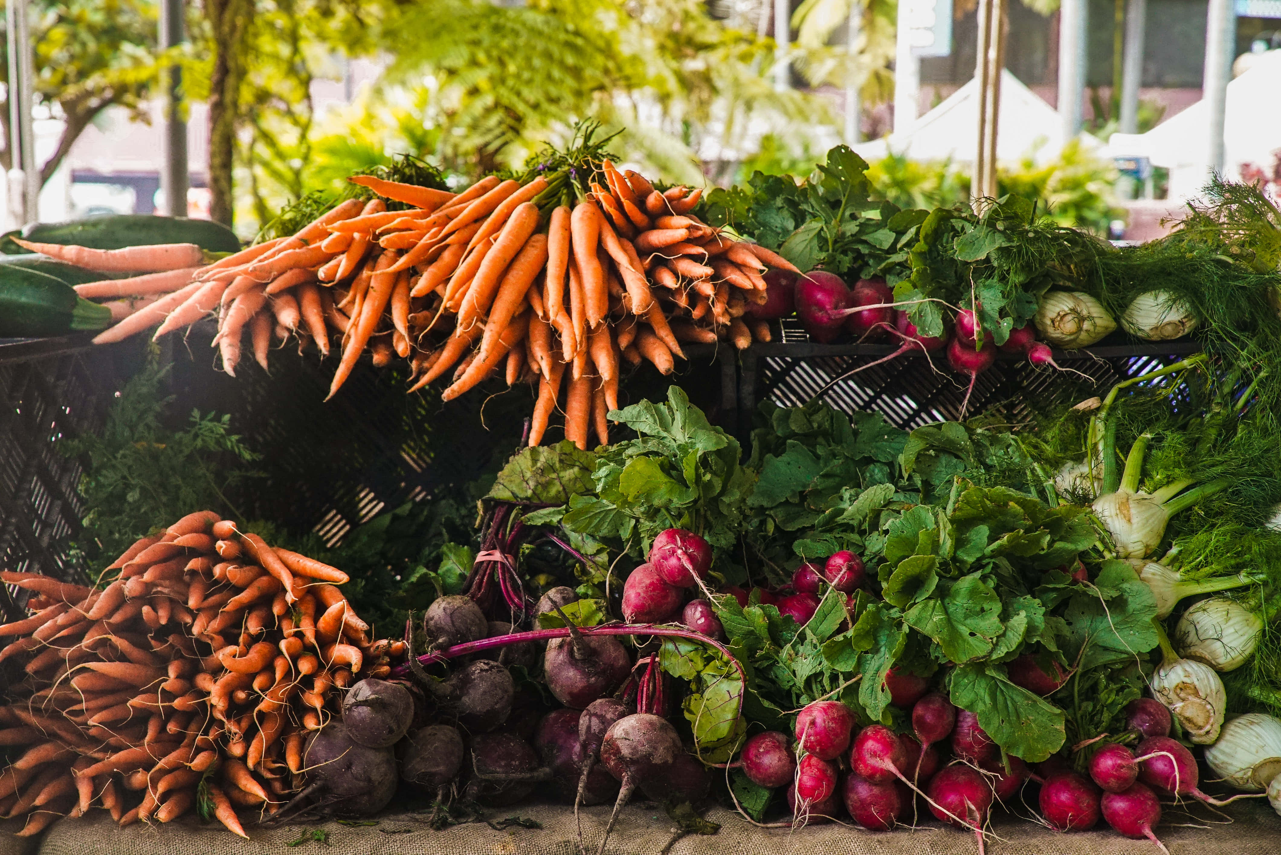 Farmers Market, carrots, beets, 4K Desktop Wallpaper