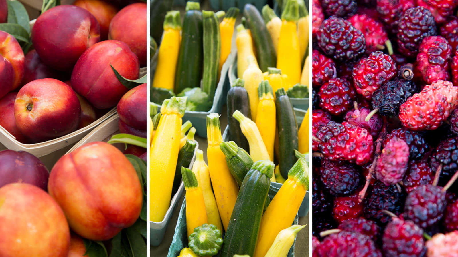Farmers Market, peaches, zucchinis, HD Desktop Wallpaper