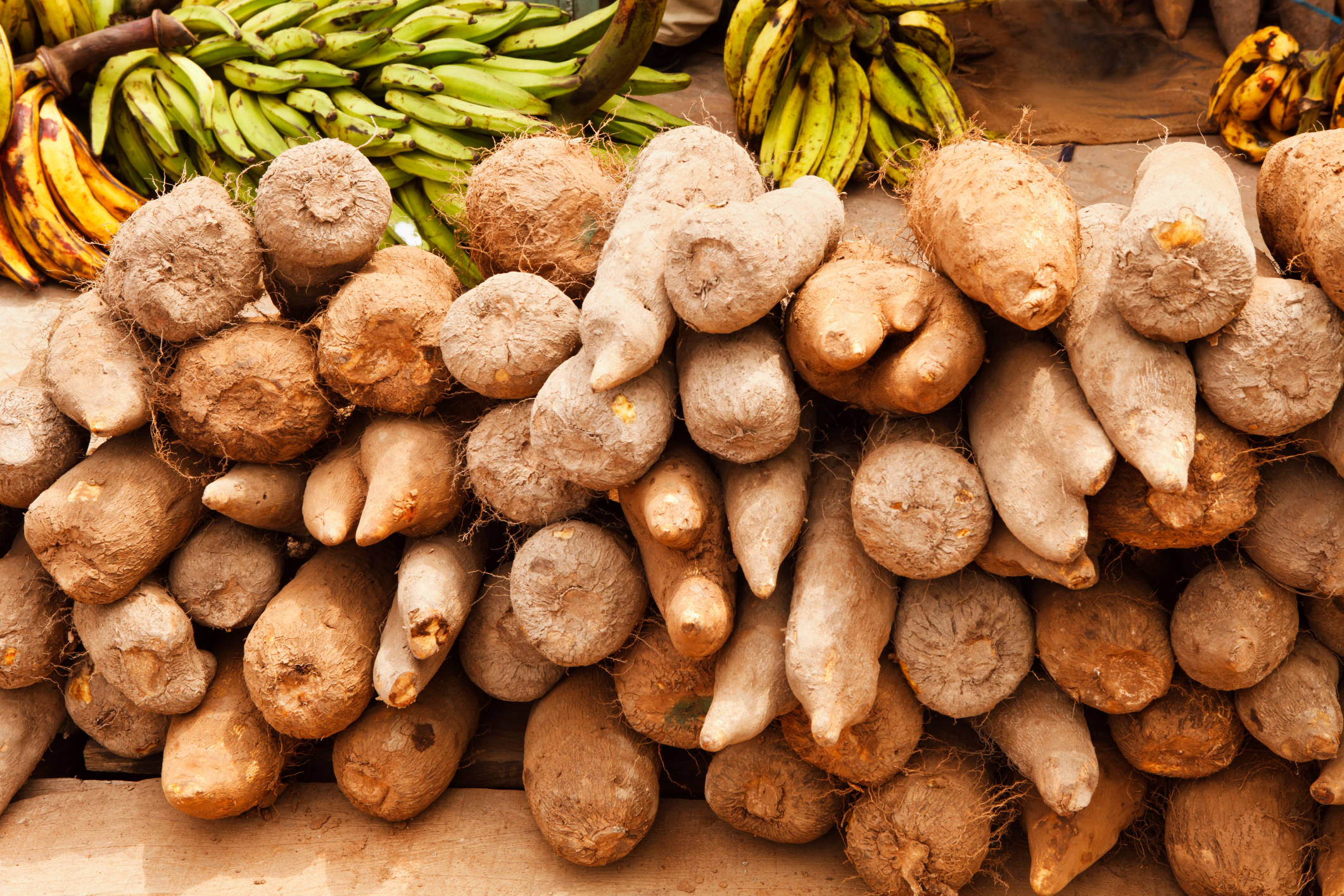 yam, bananas, marketplace, Full HD Desktop Wallpaper