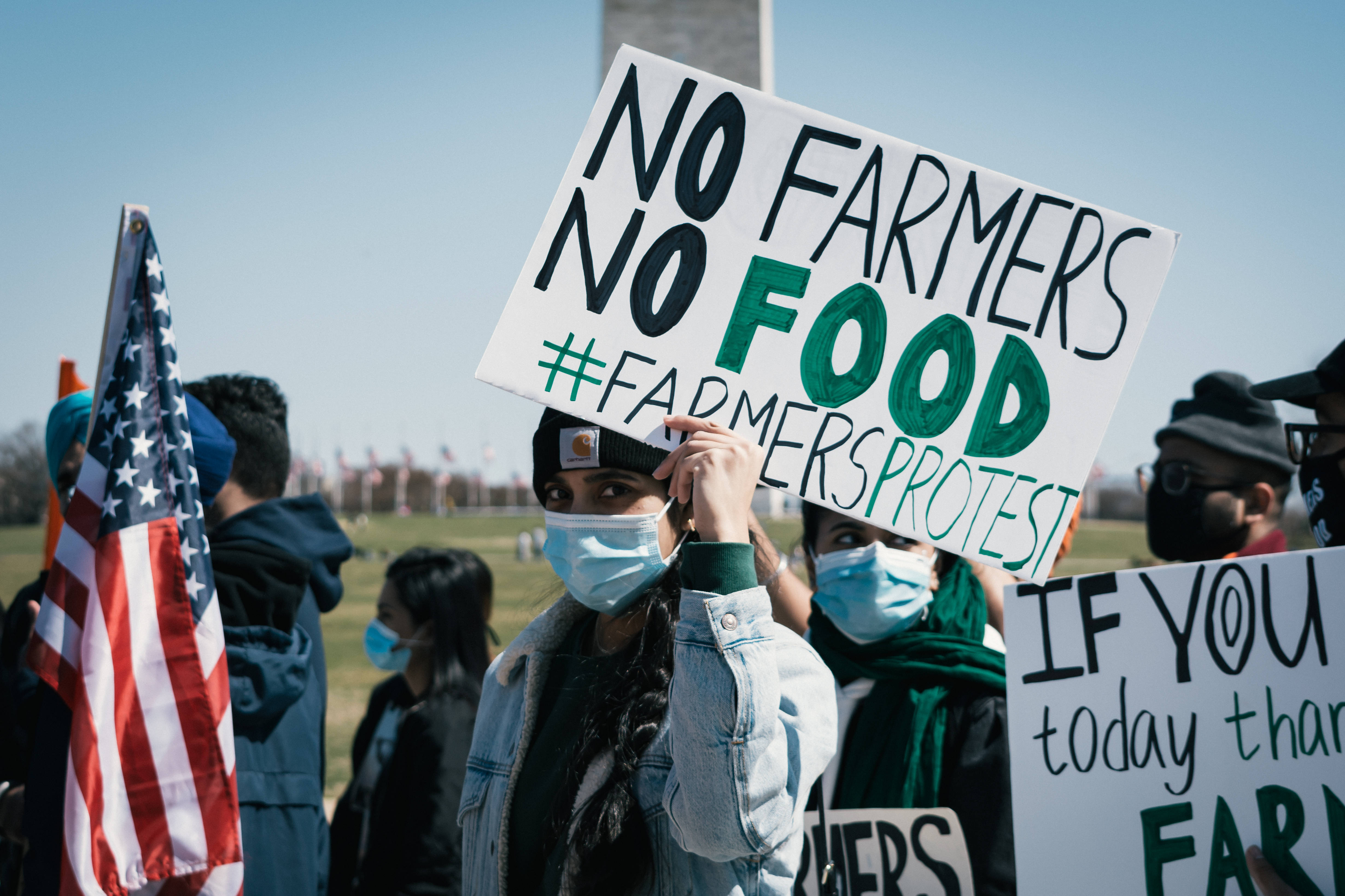 No Farmers No Food, protesters, masks, 4K Desktop Wallpaper