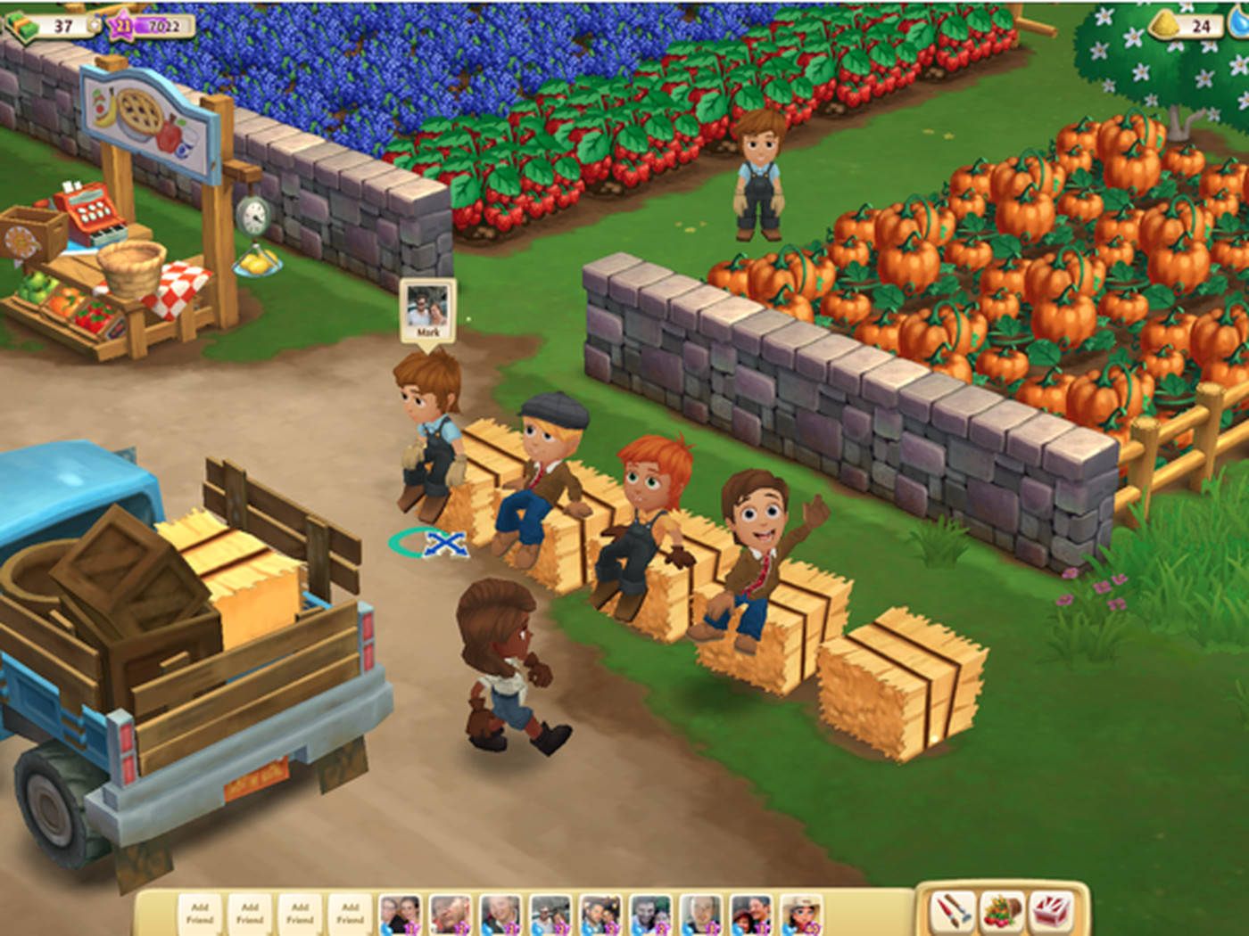 Farmville, hay bales, pumpkin patches, HD Desktop Wallpaper