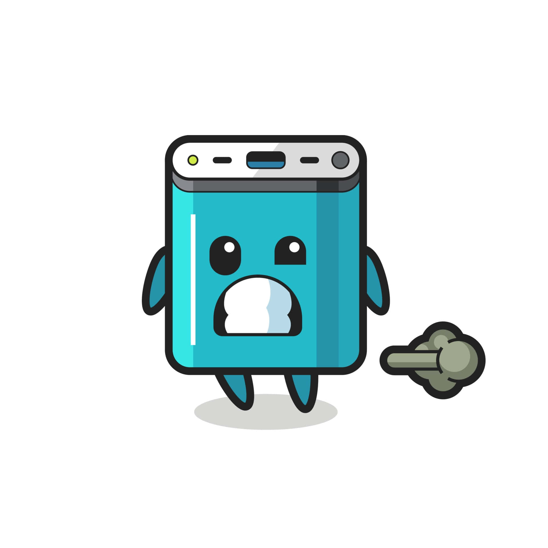 cartoon blue smartphone, shocked face, tiny legs, Full HD Desktop Wallpaper