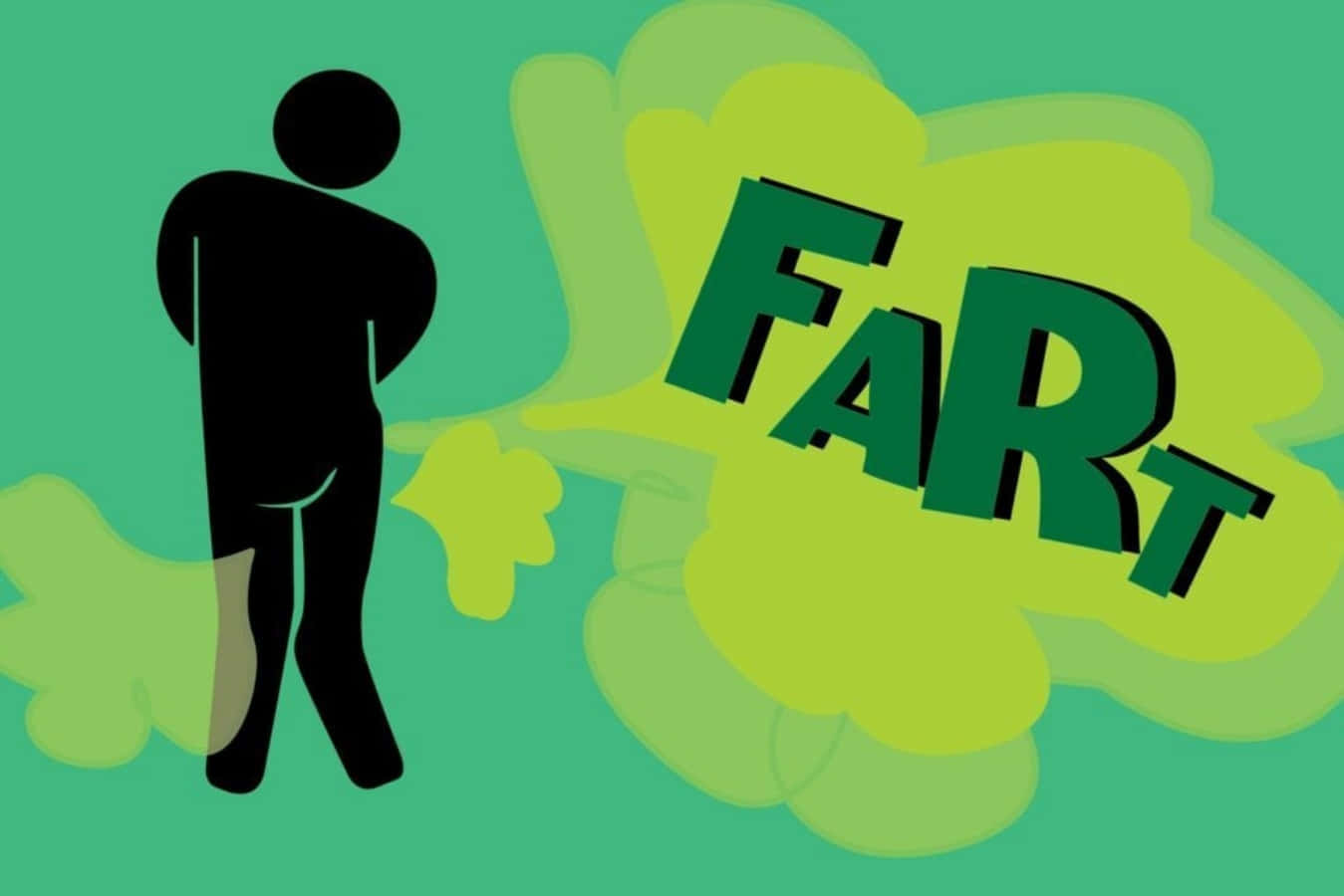 FART, green cloud, black silhouette, HD Desktop Wallpaper