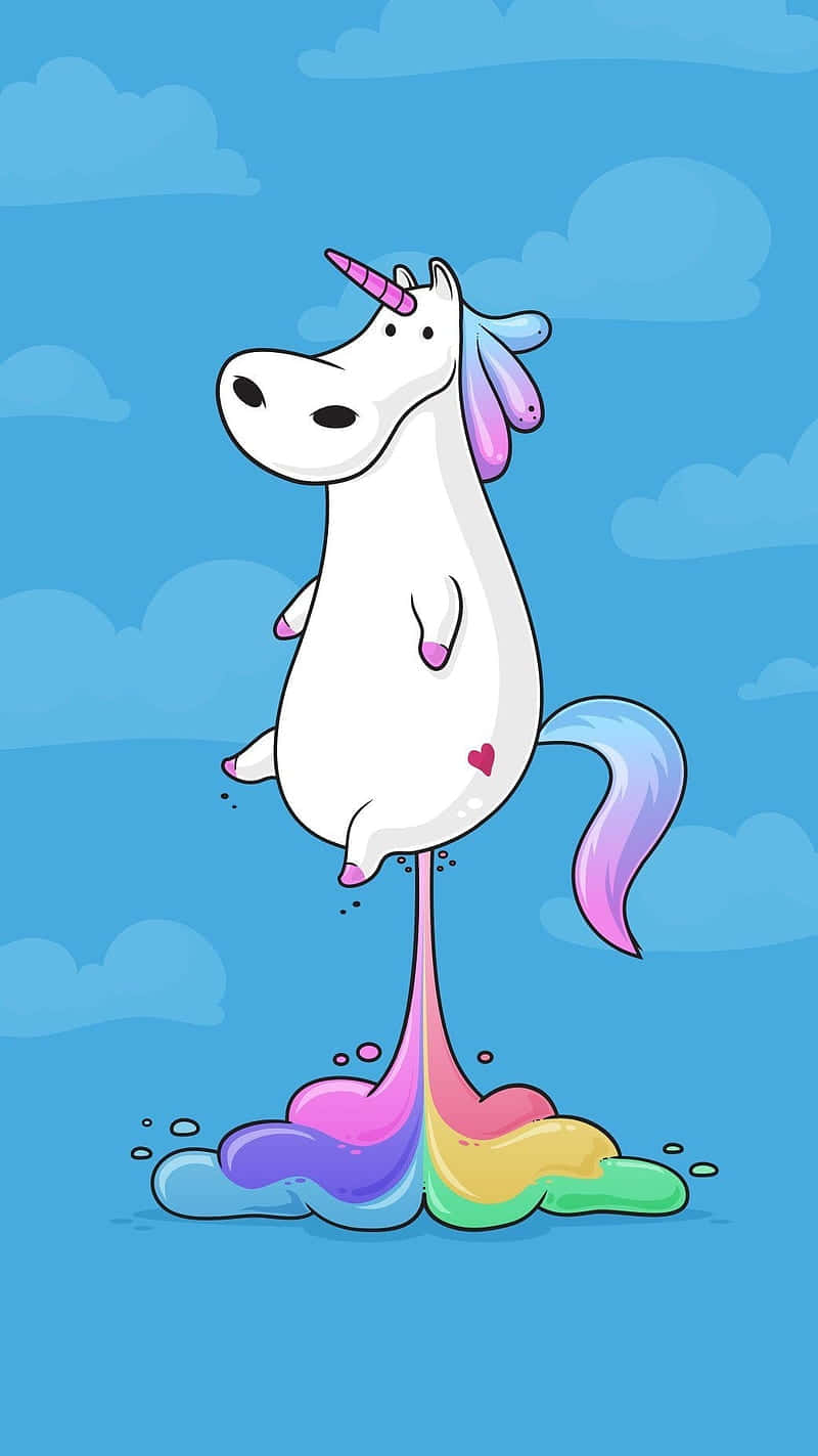 unicorn, rainbow mane, rainbow tail, HD Phone Wallpaper