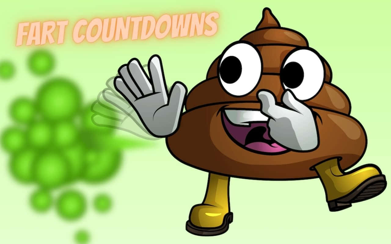 Fart Countdowns, cartoon poop emoji character, yellow boots, HD Desktop Wallpaper