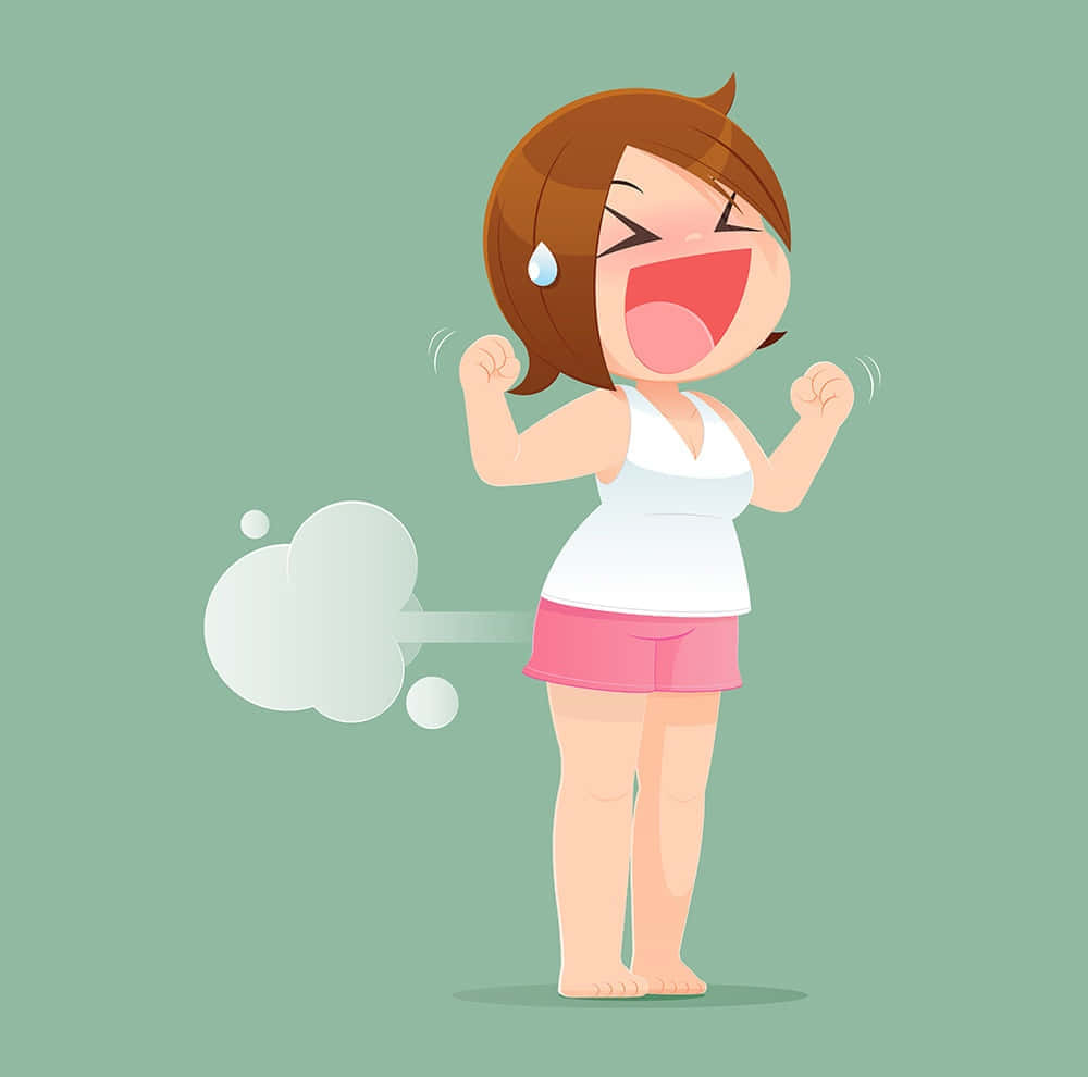 cartoon girl, white top, pink shorts, SD Desktop Wallpaper