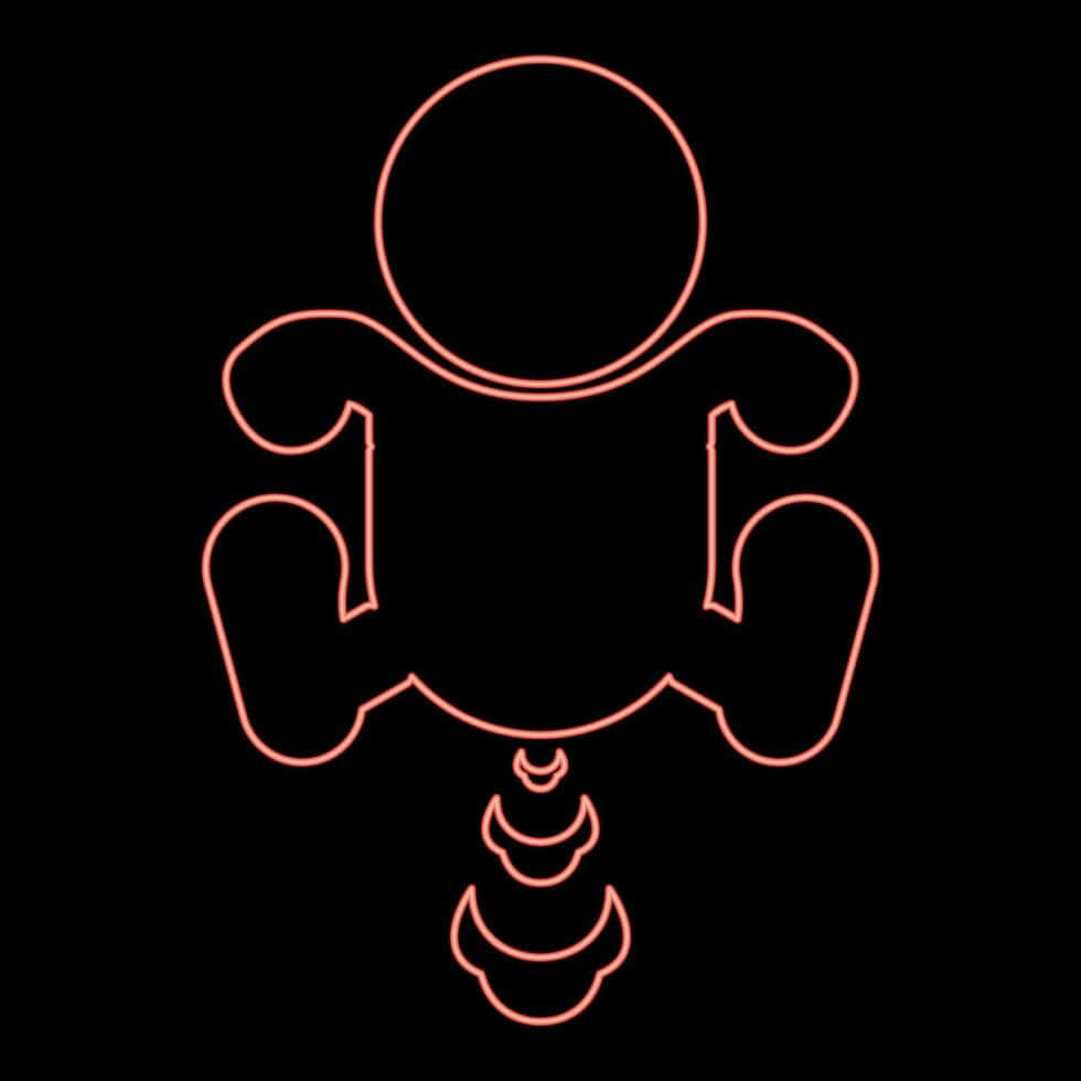 neon farting figure, coral pink neon outline, stylized baby figure, SD Desktop Wallpaper