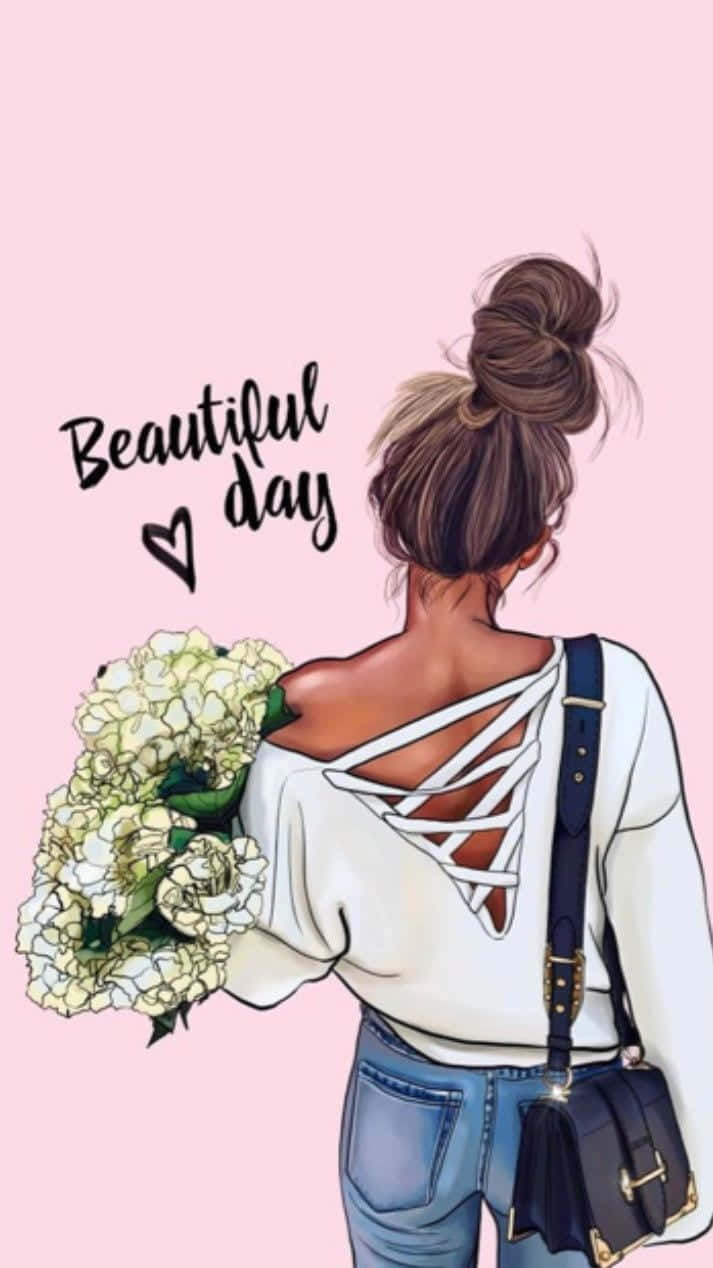 white hydrangeas, white lace-up top, jeans, SD Phone Wallpaper