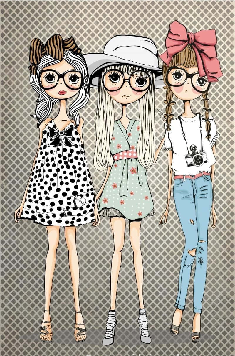 glasses, bows, gray diamond patterned background, SD Phone Wallpaper