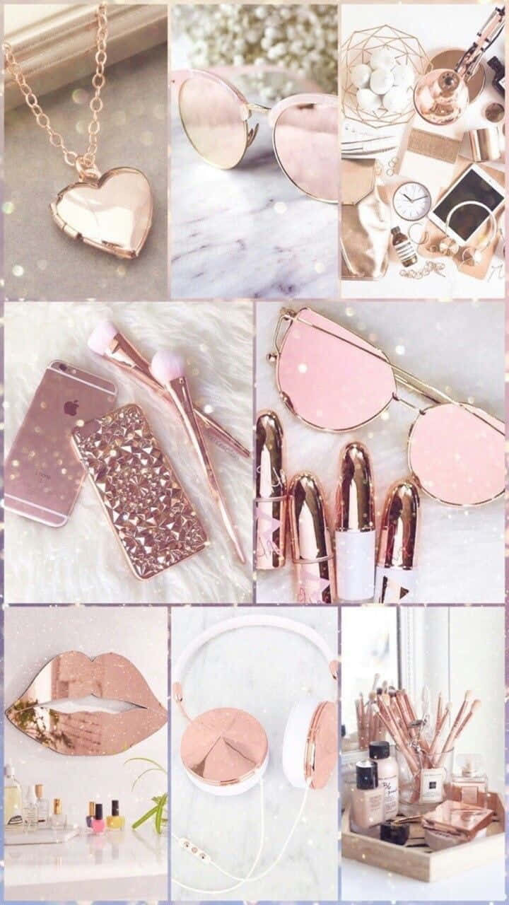 rose gold, marble, fluffy surfaces, HD Phone Wallpaper
