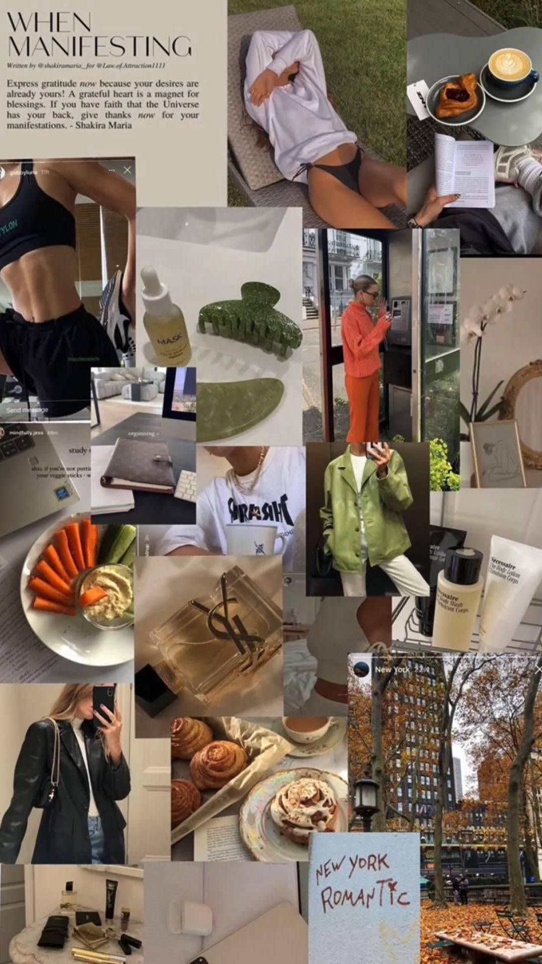 That Girl Aesthetic, autumn leaves, wellness routines, Full HD Phone Wallpaper
