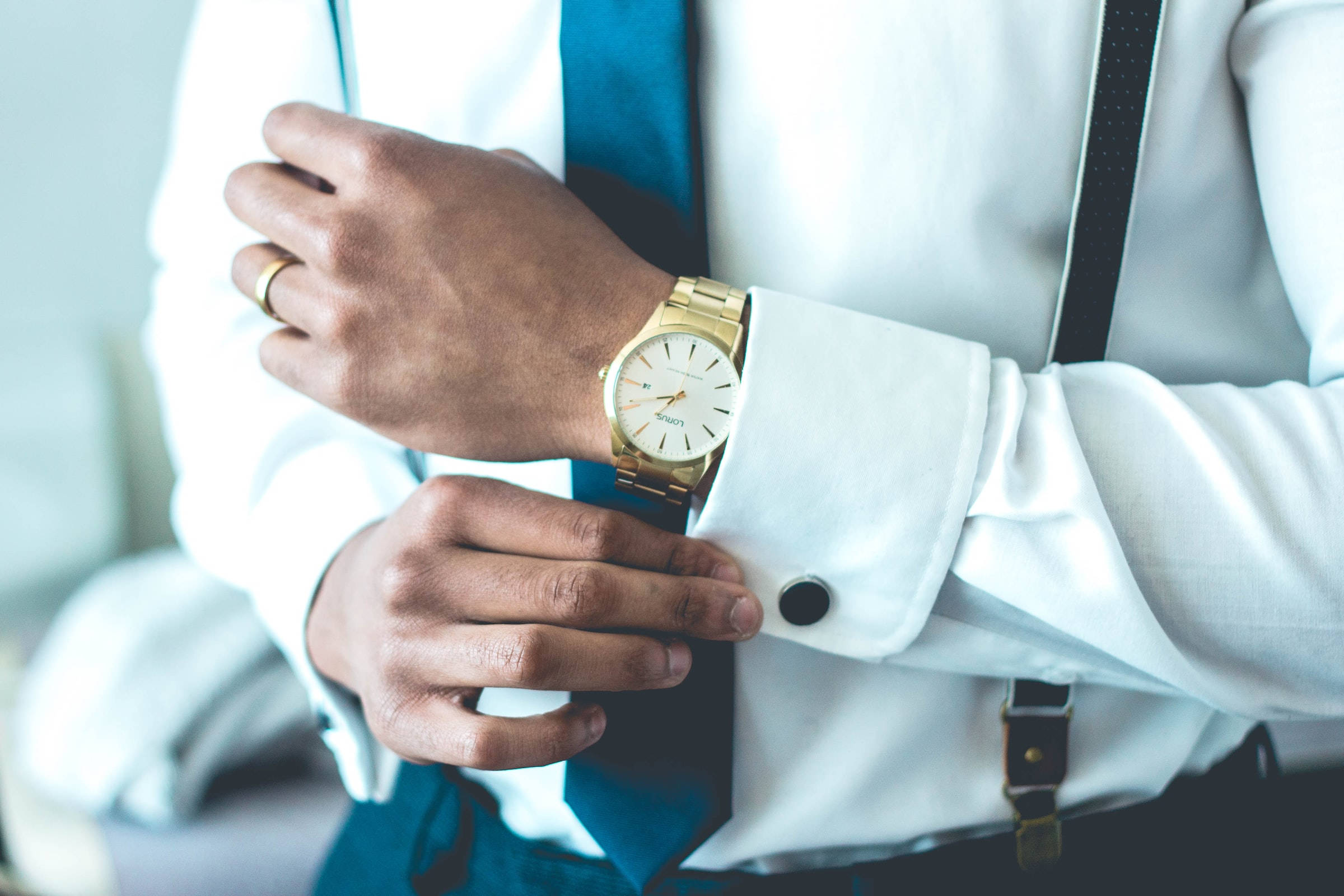 business rolex, gold watch, blue tie, Full HD Desktop Wallpaper