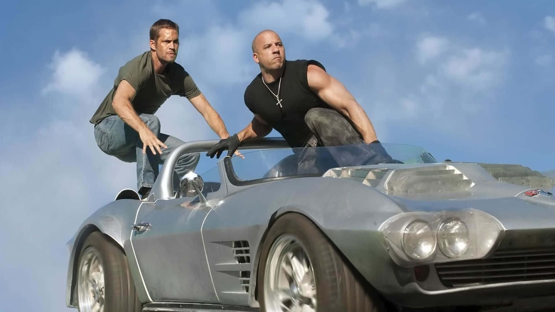 Fast And Furious 1, silver classic convertible, bright blue sky, Full HD Desktop Wallpaper