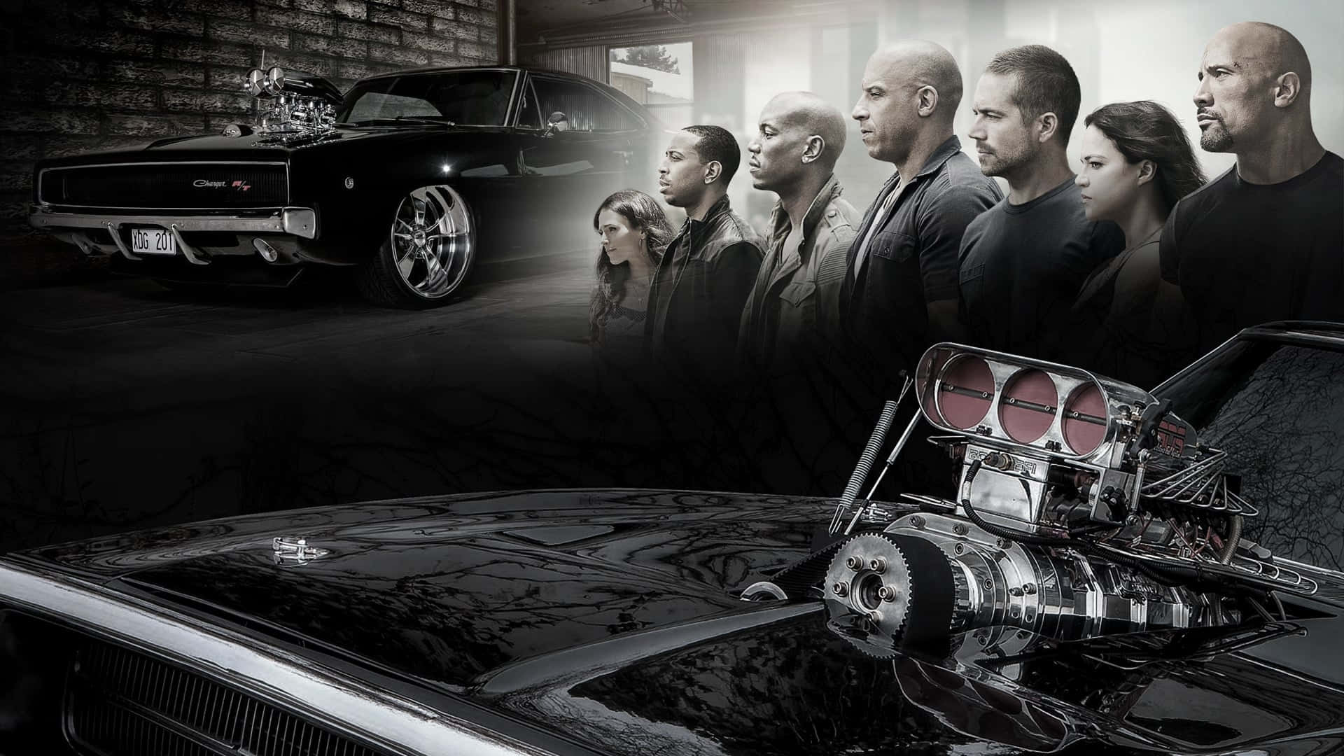 Fast and Furious 1, muscle cars, gritty garage, Full HD Desktop Wallpaper