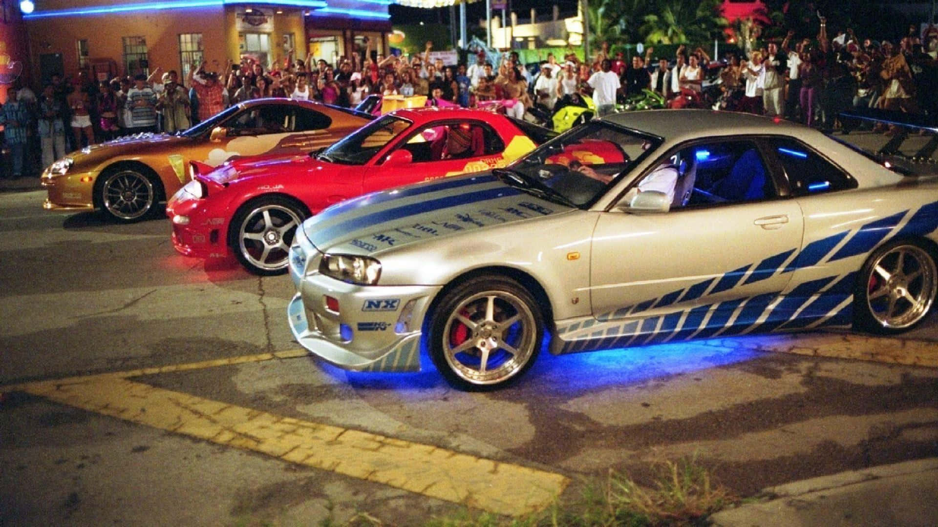 Fast And Furious 1, night, glowing underglow lights, Full HD Desktop Wallpaper