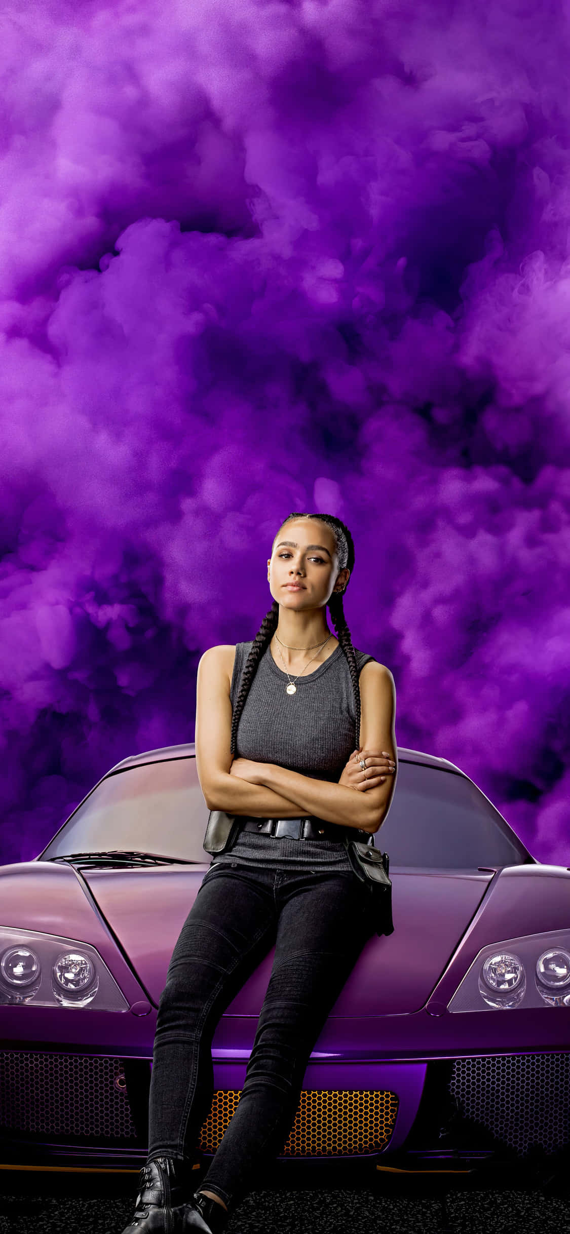 Fast and Furious 1, iPhone, purple sports car, Full HD Phone Wallpaper