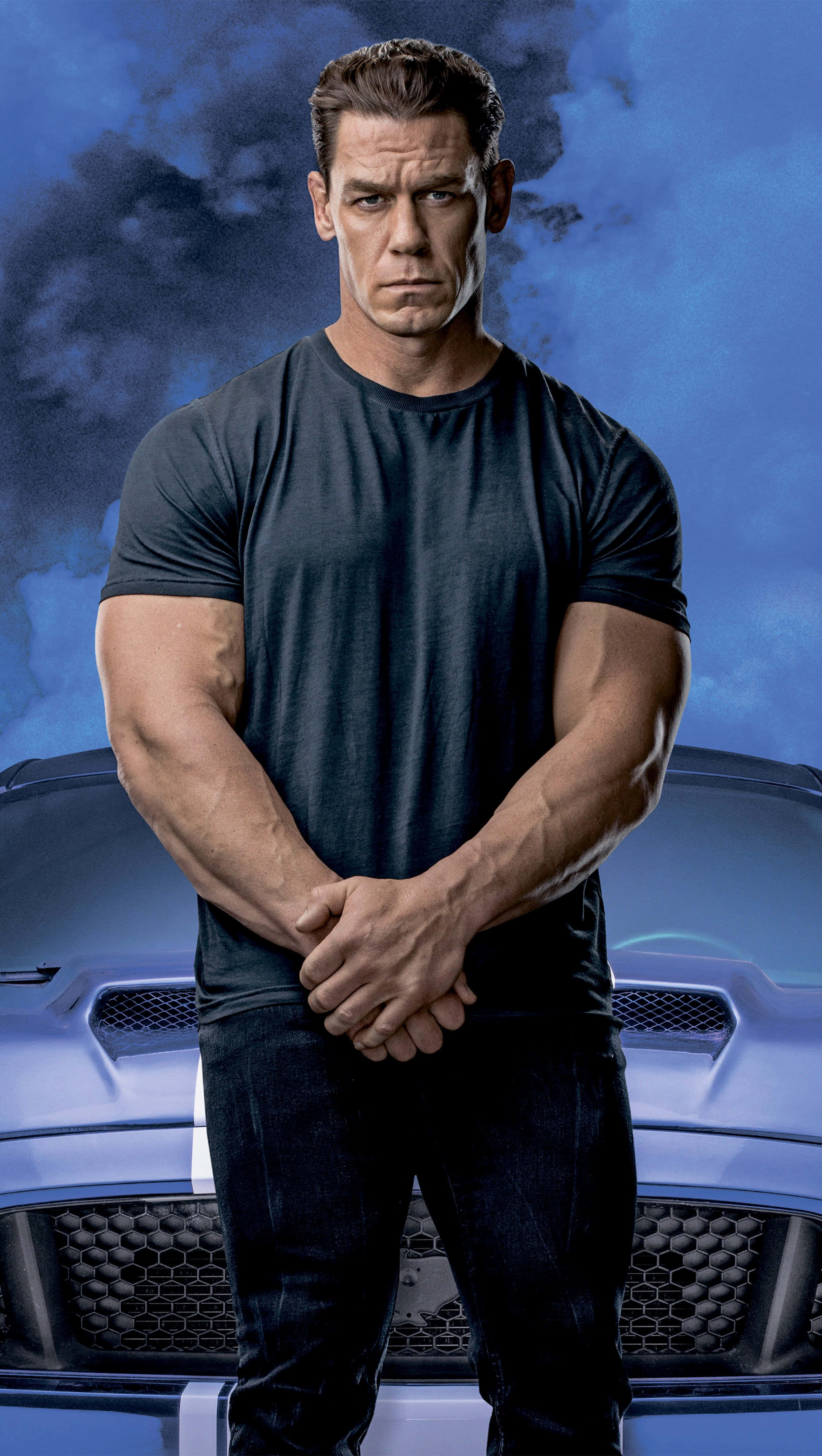 Fast And Furious 9, blue sports car, stormy sky, 4K Phone Wallpaper