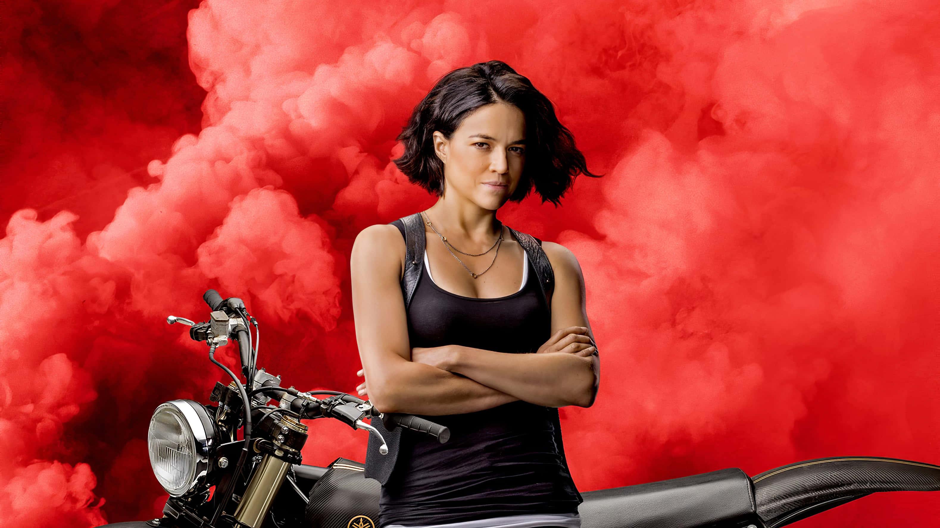 Fast And Furious 9, motorcycle, vivid red smoke, 2K Desktop Wallpaper
