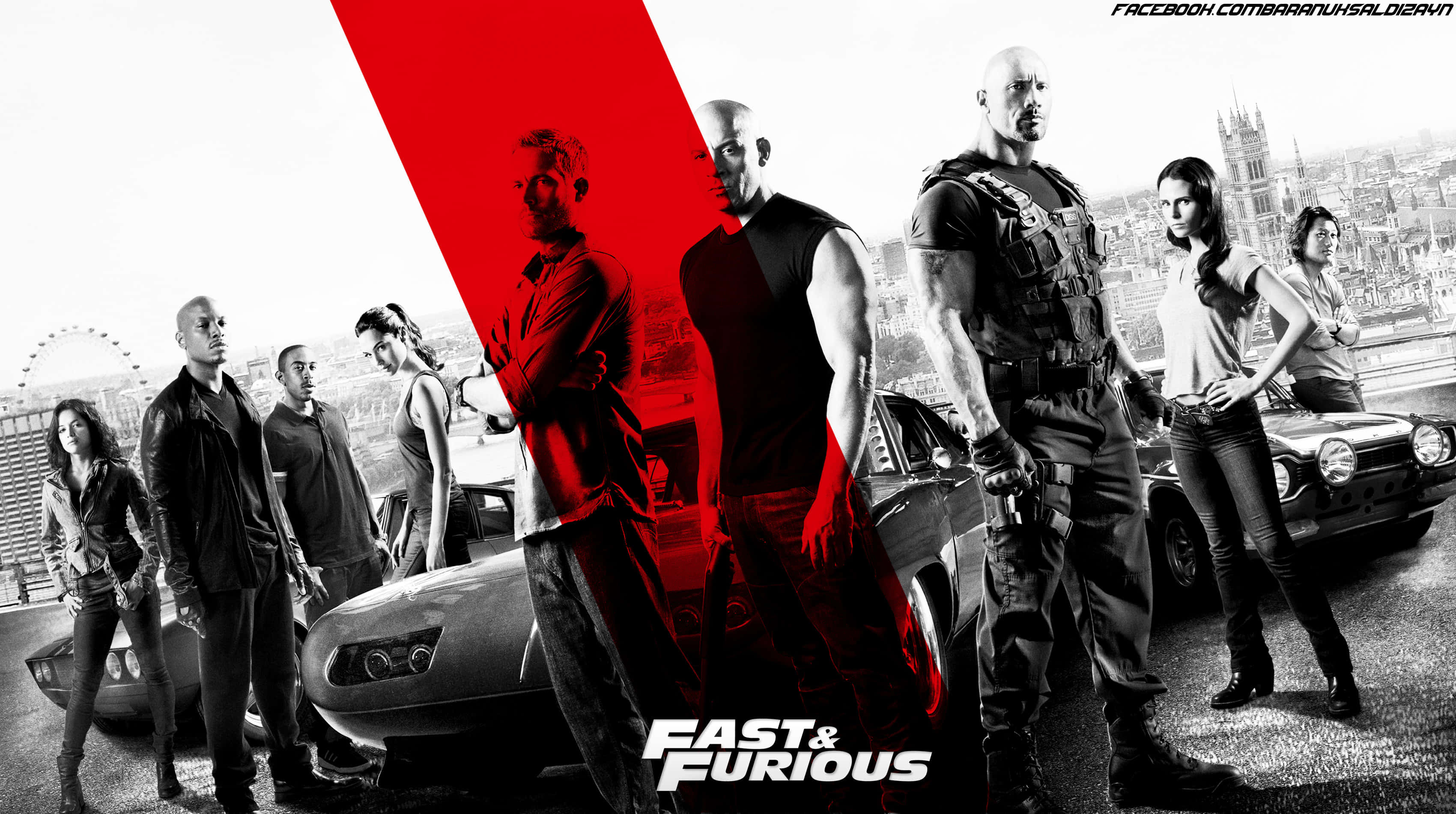 Fast and Furious, muscle cars, black and white, 2K Desktop Wallpaper