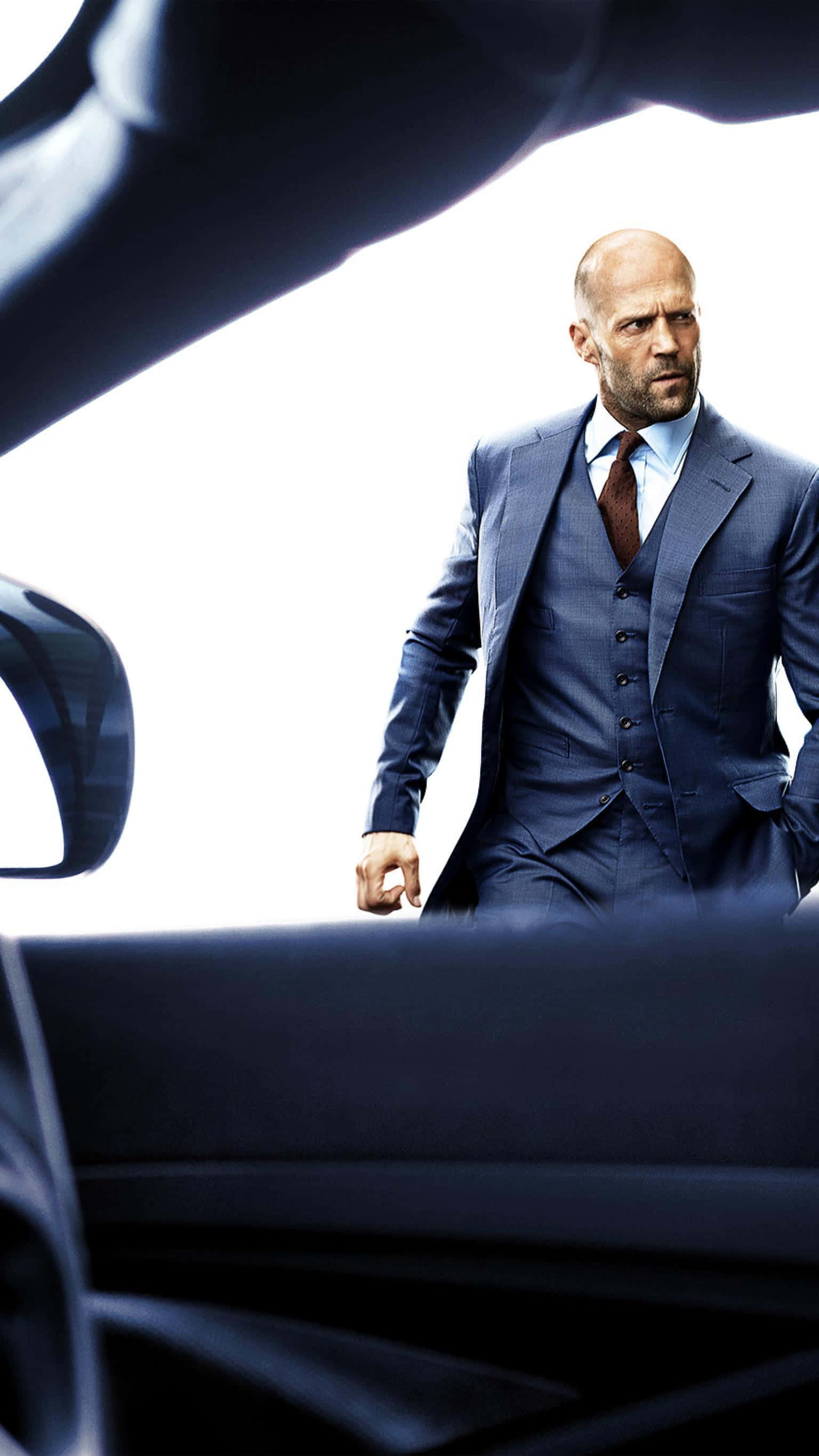 Fast And Furious Phone, blue suit, sleek black car, 2K Phone Wallpaper