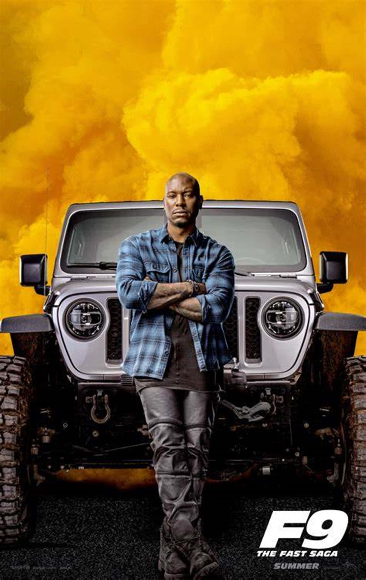 Fast And Furious Phone, silver Jeep Wrangler, fiery yellow smoke, Full HD Phone Wallpaper