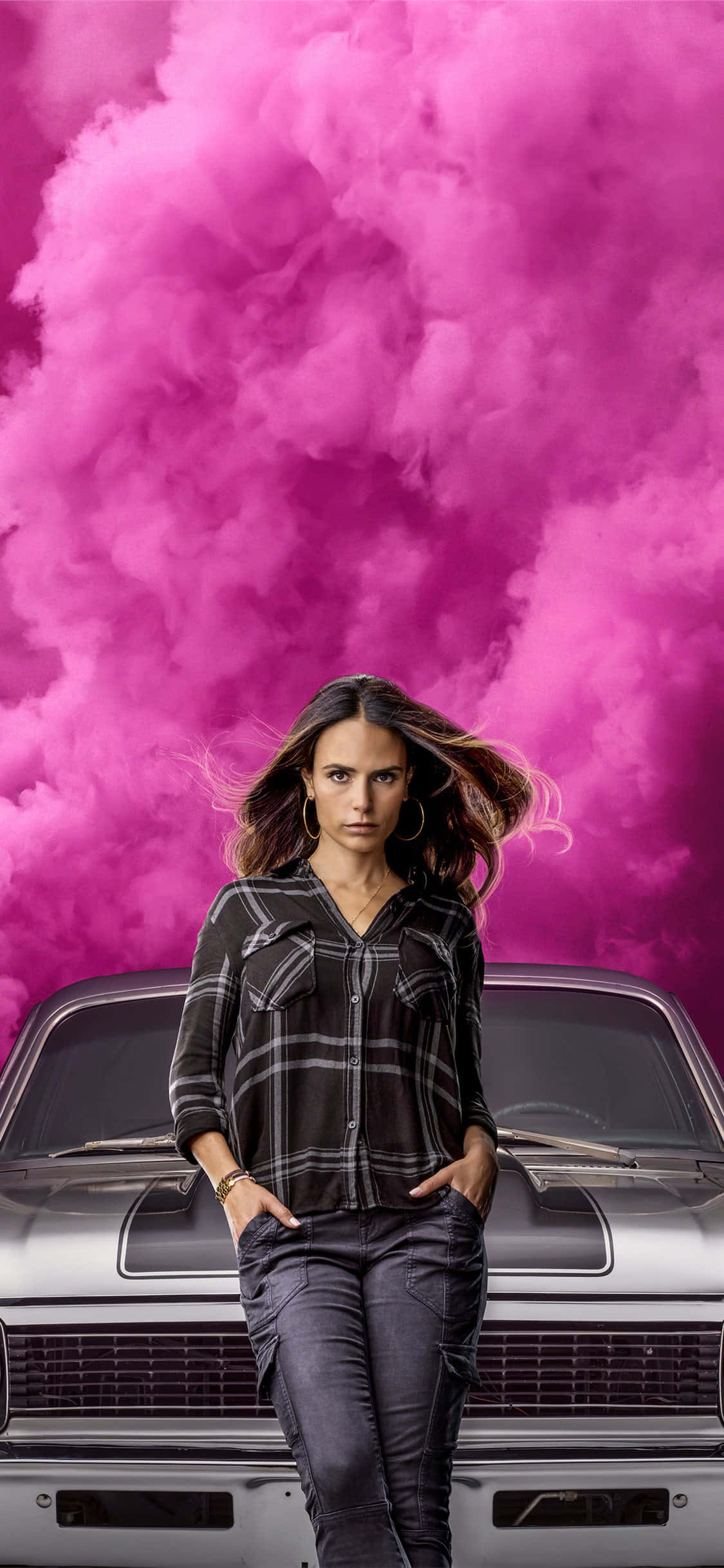 Fast And Furious Phone, vintage car, pink smoke, Full HD Phone Wallpaper