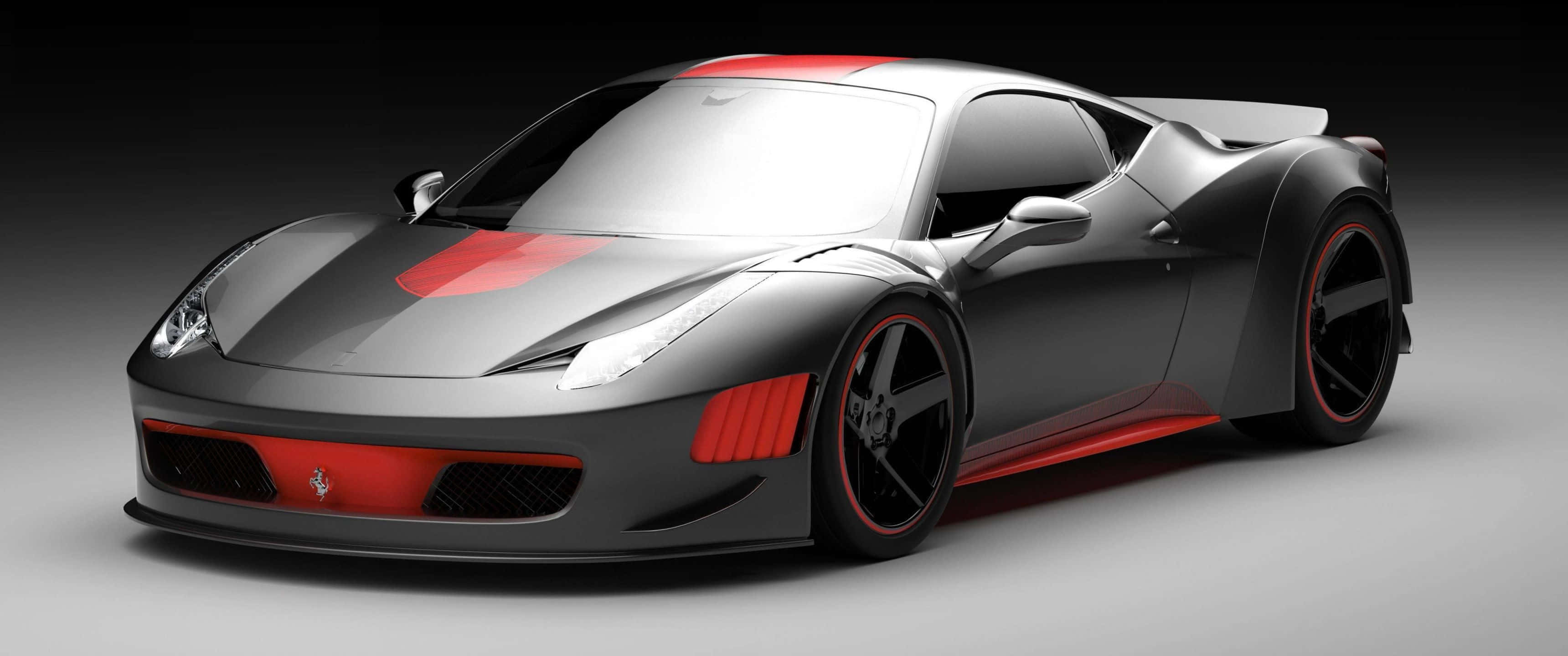 2012 Ferrari 458 Italia, matte gray, bold red accents, 2K Desktop Wallpaper