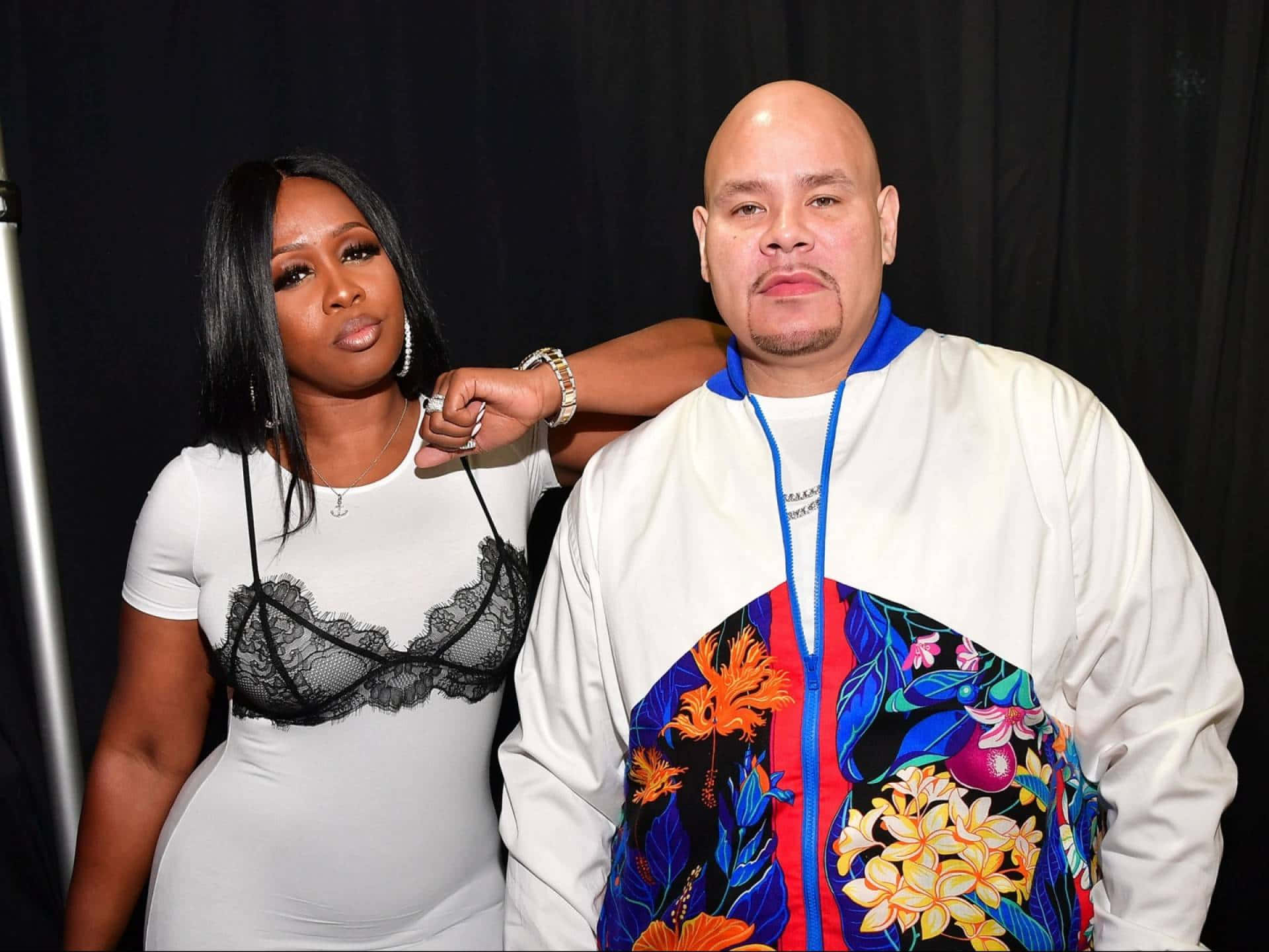Fat Joe, white lace top, bald man, Full HD Desktop Wallpaper