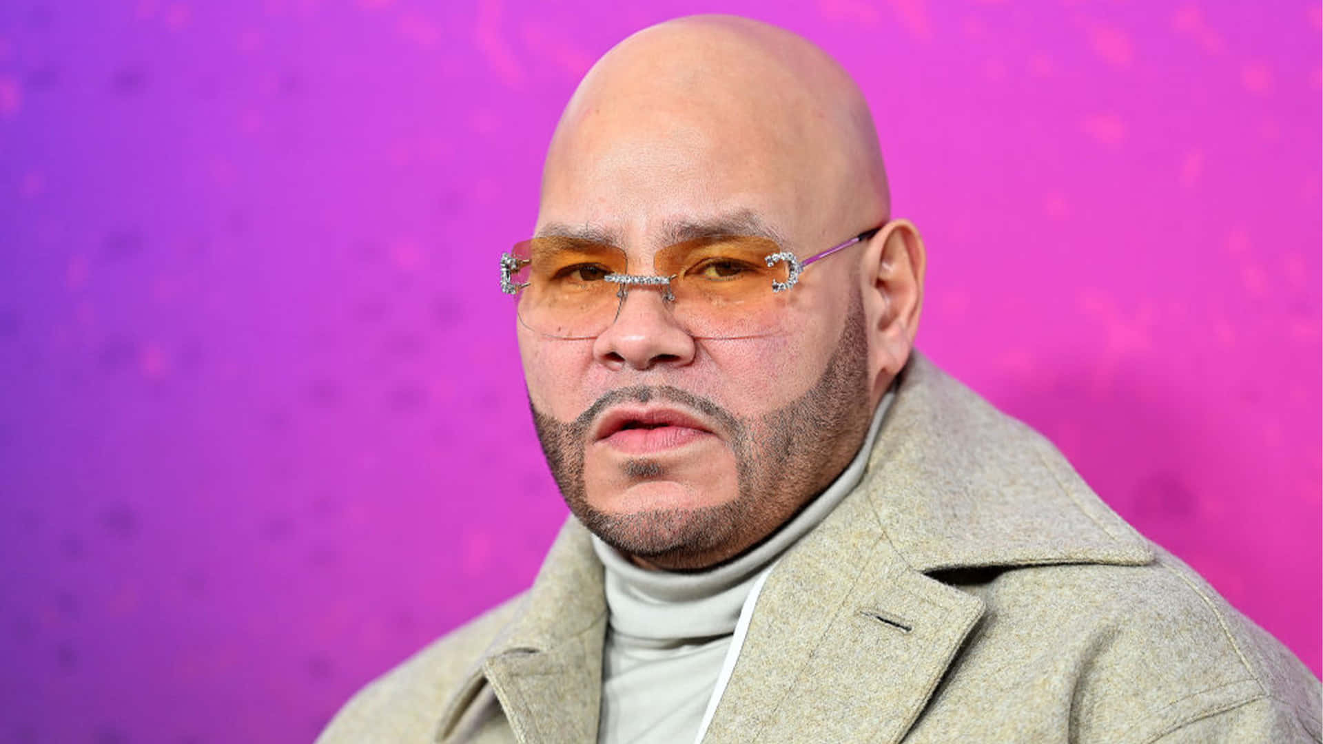 Fat Joe, purple background, amber glasses, Full HD Desktop Wallpaper