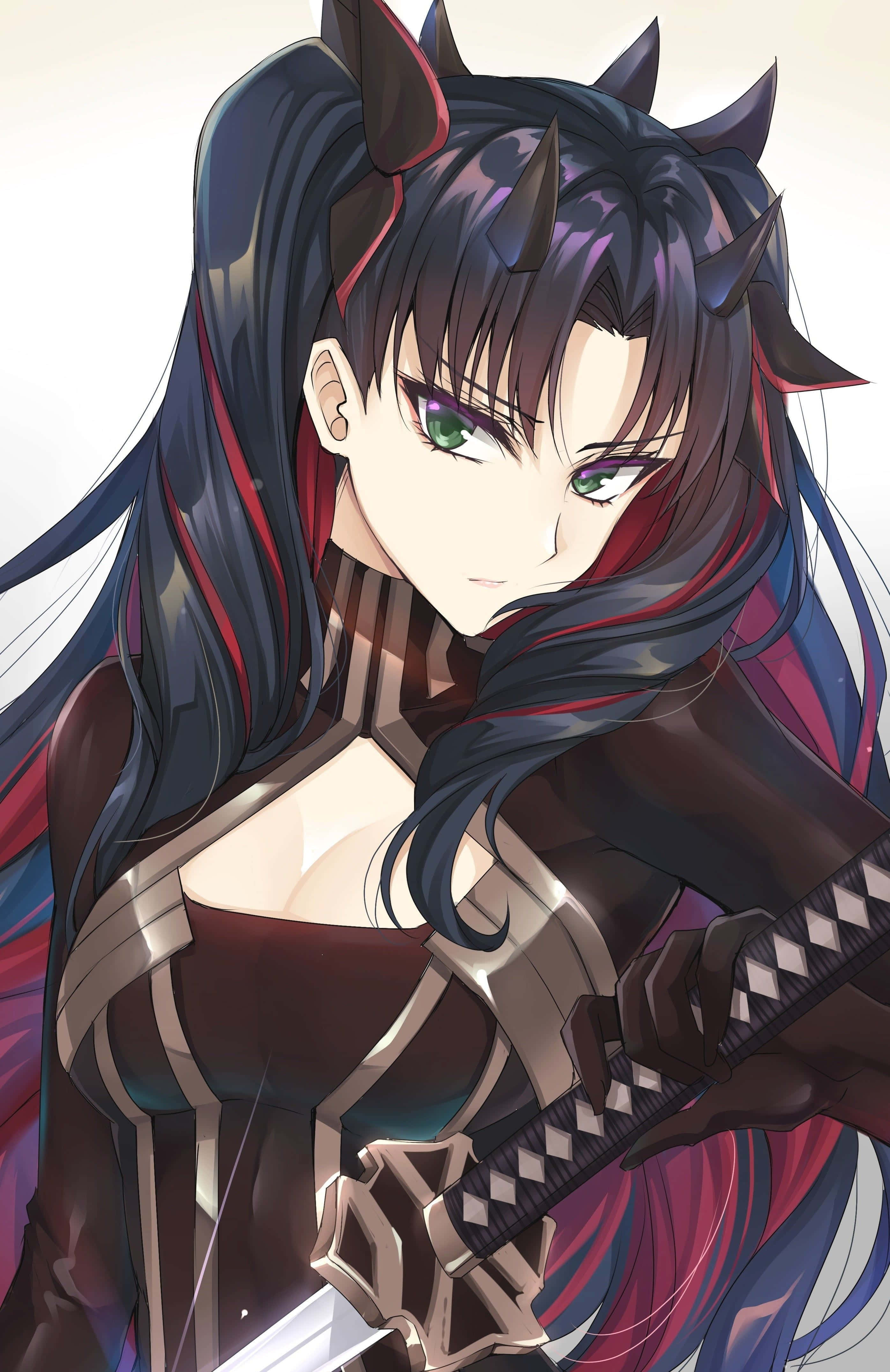 Ishtar, Fate Grand Order, black horns, 4K Phone Wallpaper