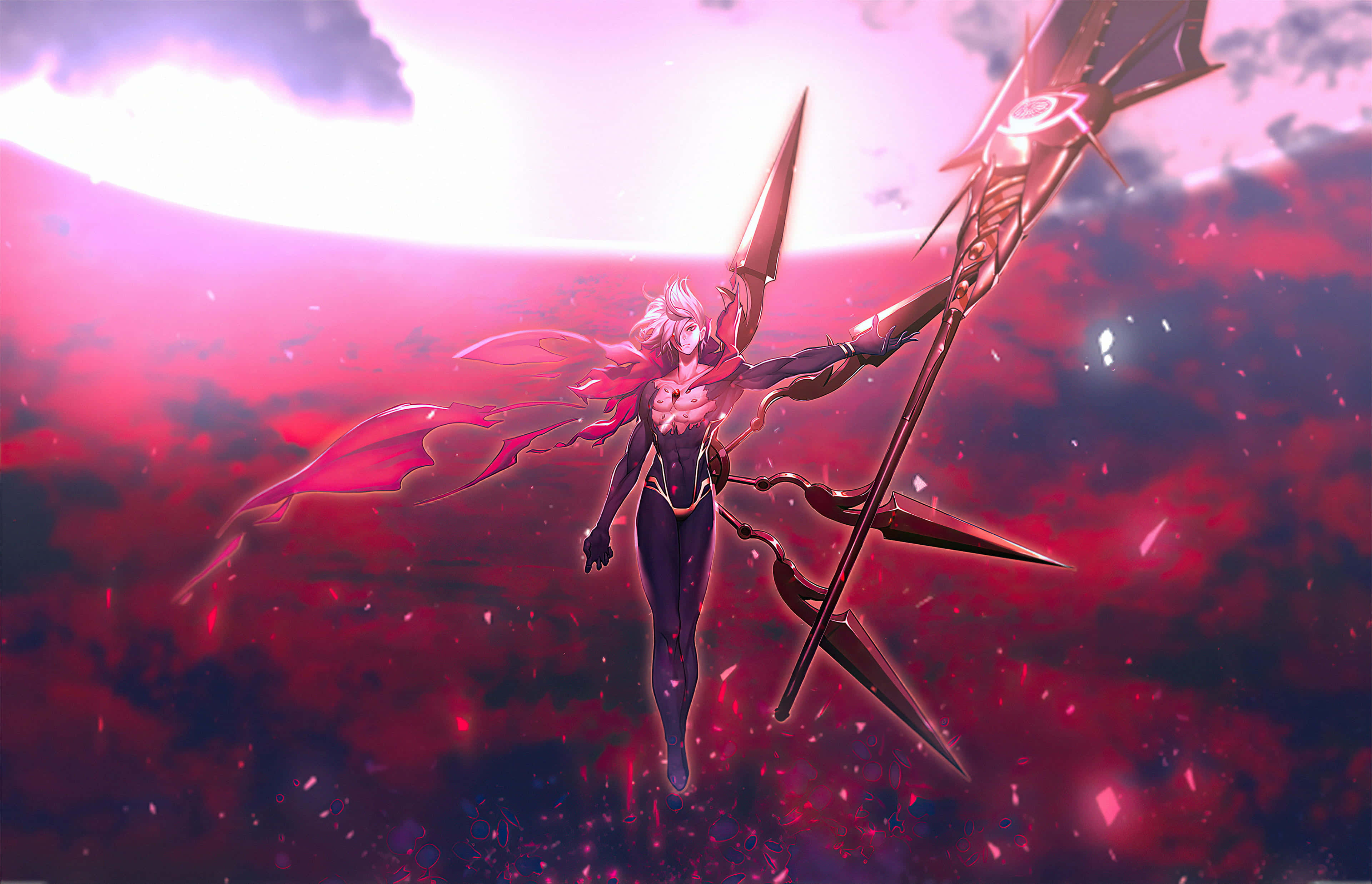 Karna, Fate Grand Order, white-haired anime warrior, 4K Desktop Wallpaper