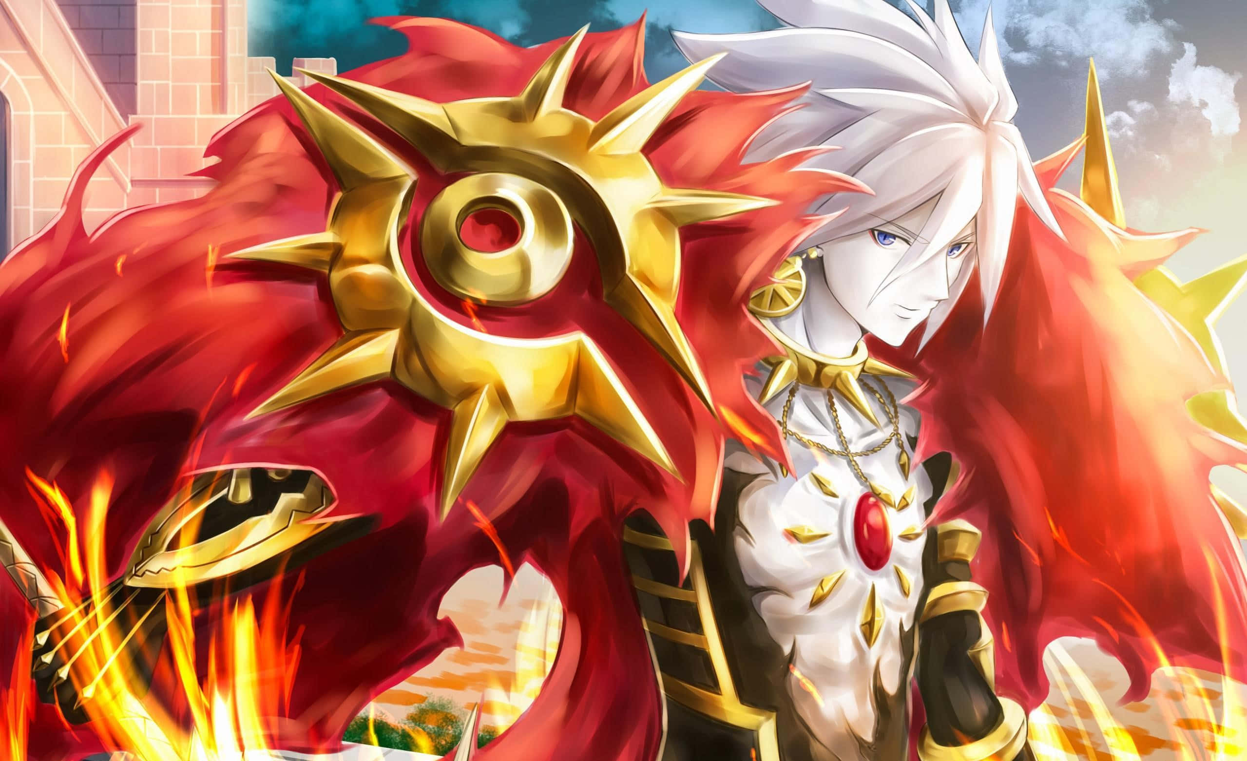 Fate Grand Order, Karna, fiery red dragon, Full HD Desktop Wallpaper
