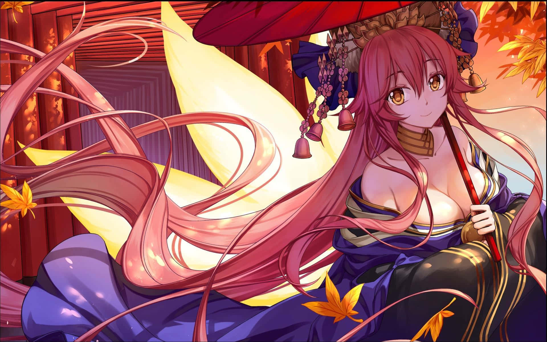 Tamamo No Mae, Fate Grand Order, pink hair, Full HD Desktop Wallpaper