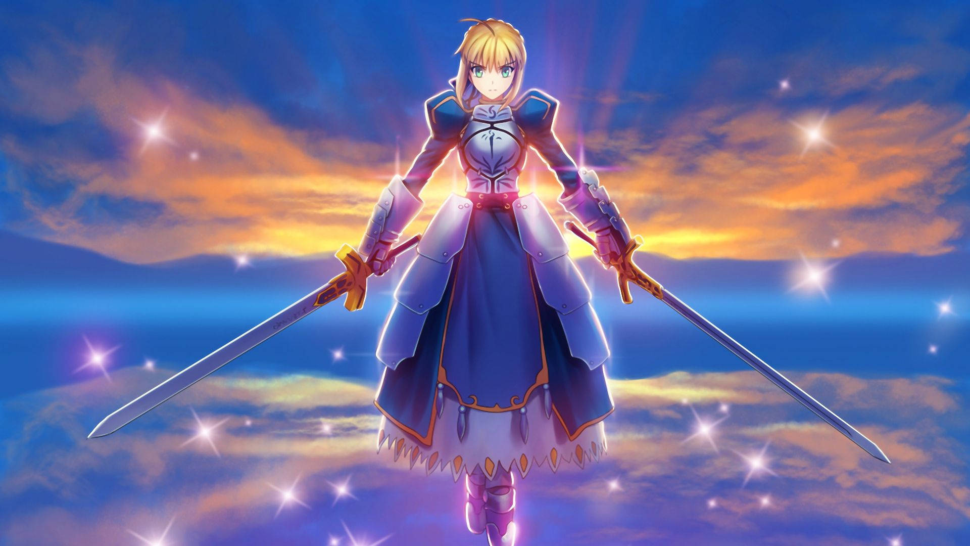 Fate Series, anime knight, blonde hair, Full HD Desktop Wallpaper