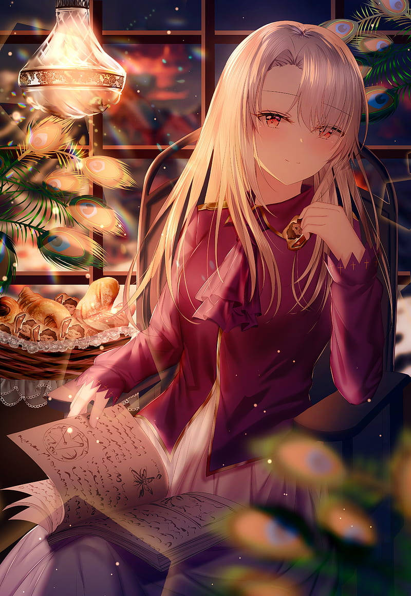 Fate Series, anime girl, long blonde hair, SD Phone Wallpaper