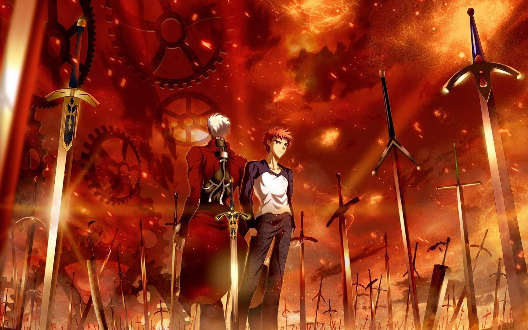 Fate Series, anime characters, field of swords, HD Desktop Wallpaper