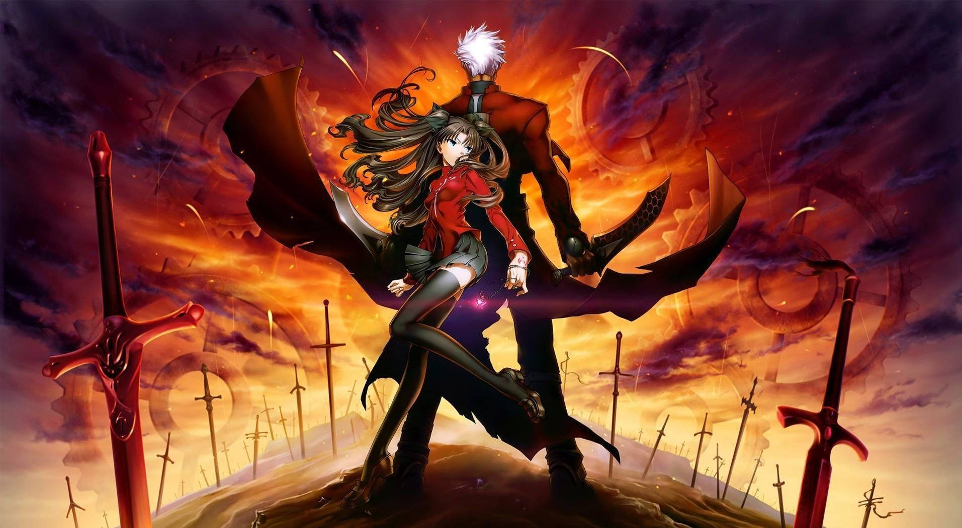 Fate Series, anime warriors, battlefield of swords, HD Desktop Wallpaper