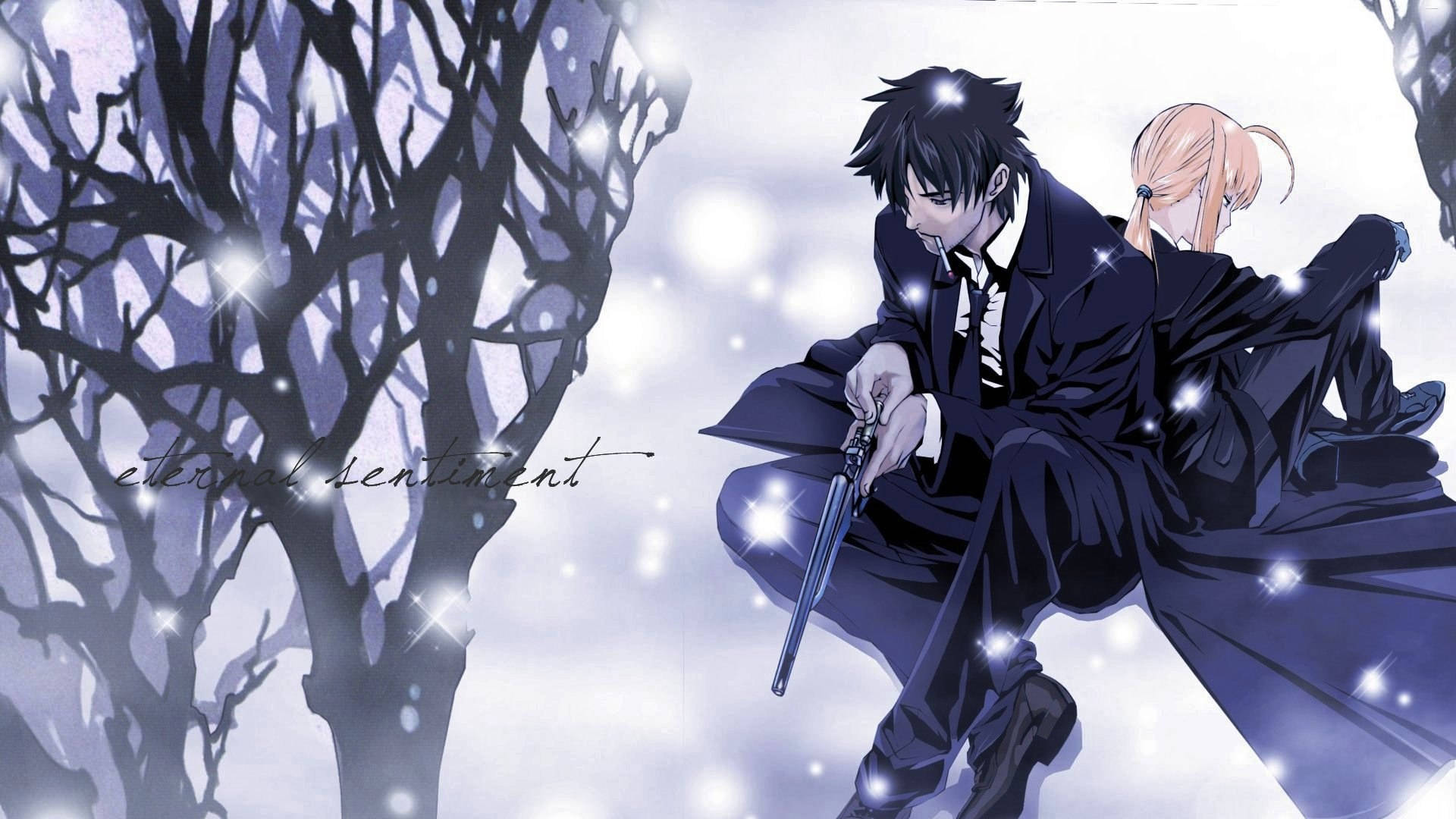 Fate Zero, snow, bare trees, Full HD Desktop Wallpaper