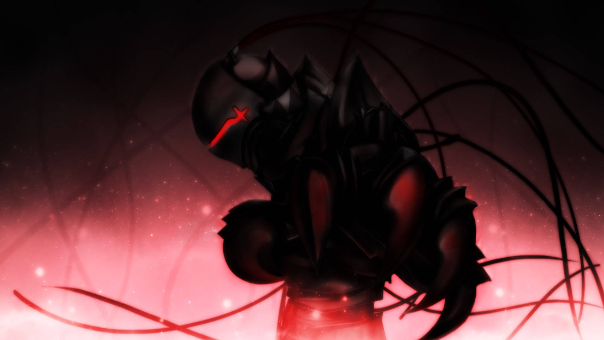 Fate Zero, dark armored figure, glowing red eyes, Full HD Desktop Wallpaper