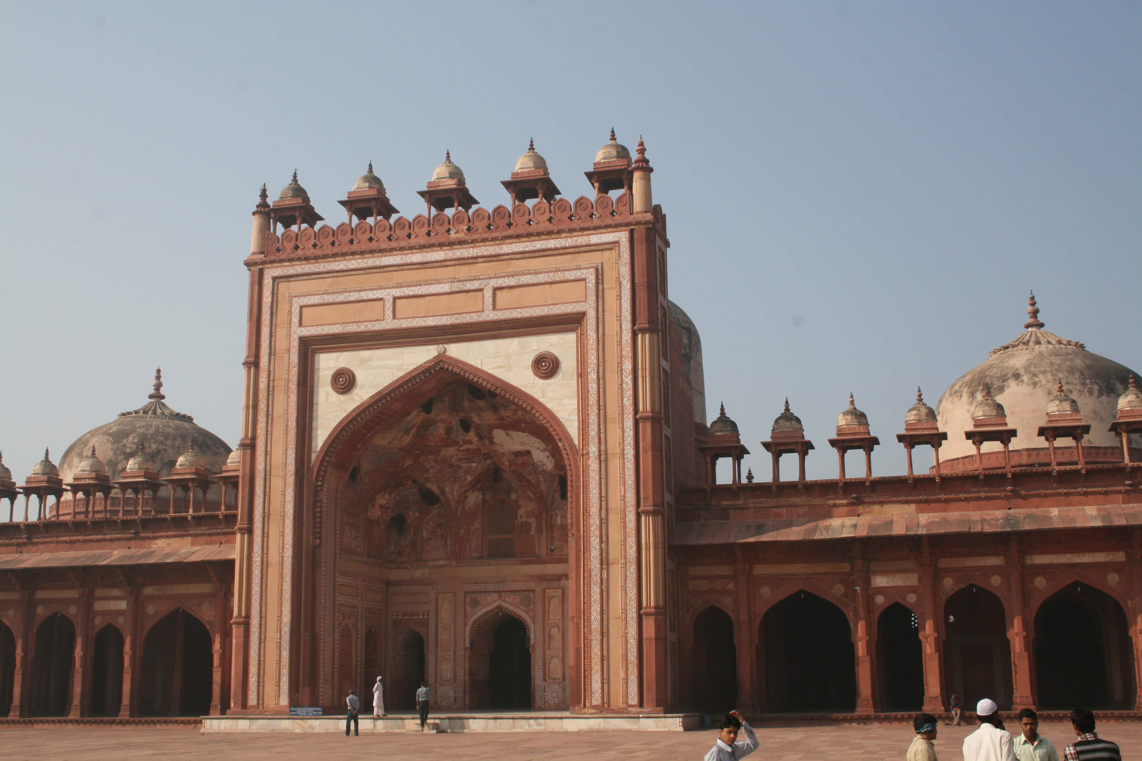 Fatehpur Sikri, red sandstone mosque, domes, 4K Desktop Wallpaper