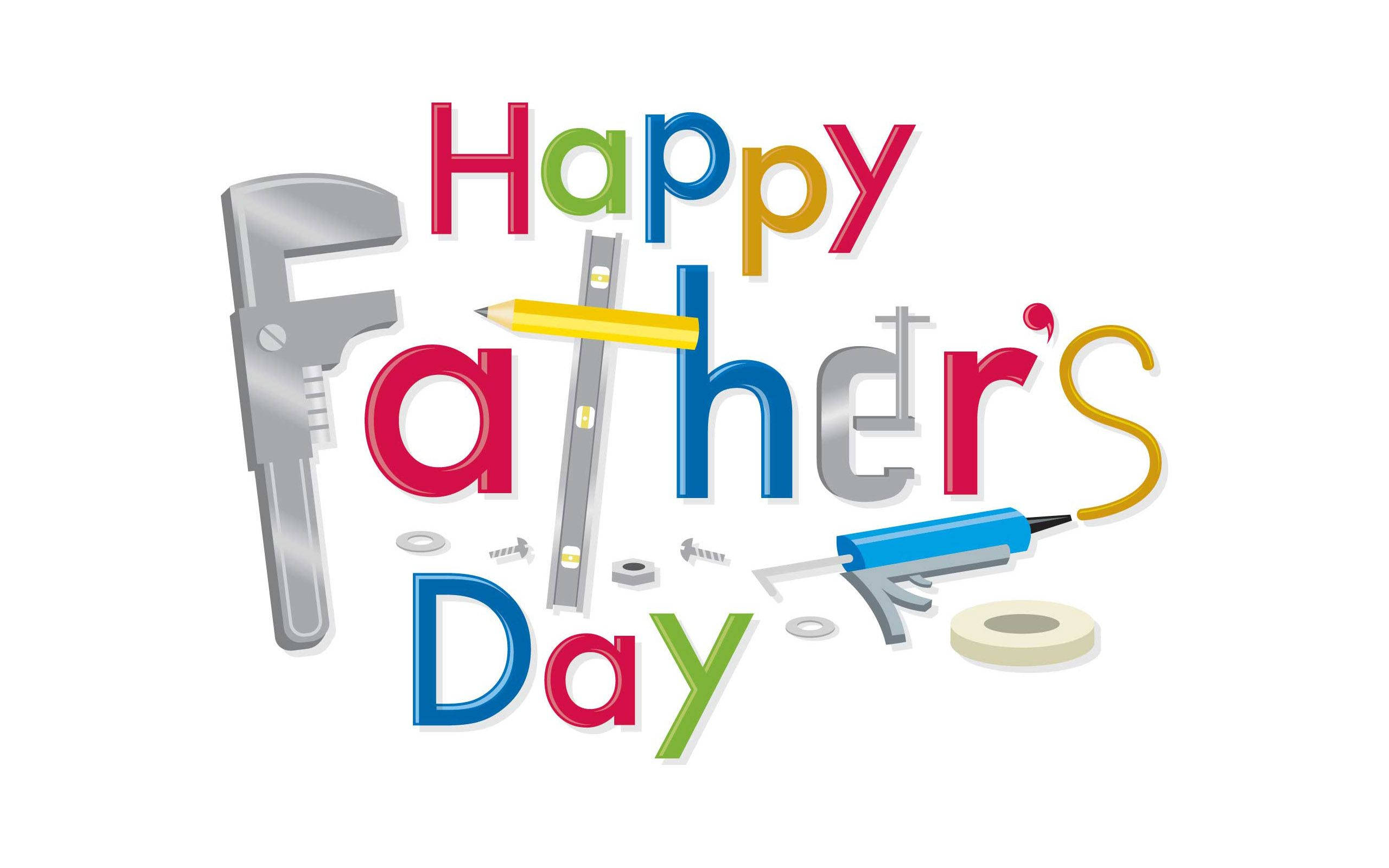 Happy Father's Day, wrench, pencil, 2K Desktop Wallpaper