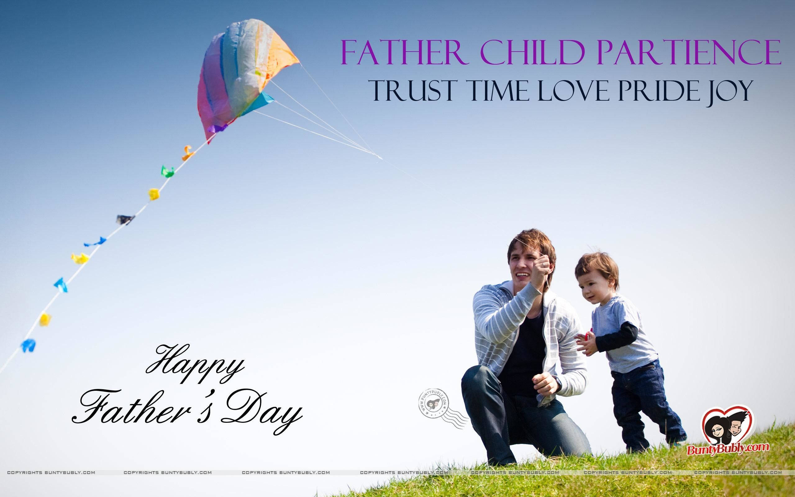 Fathers Day, kite, grassy hill, 2K Desktop Wallpaper