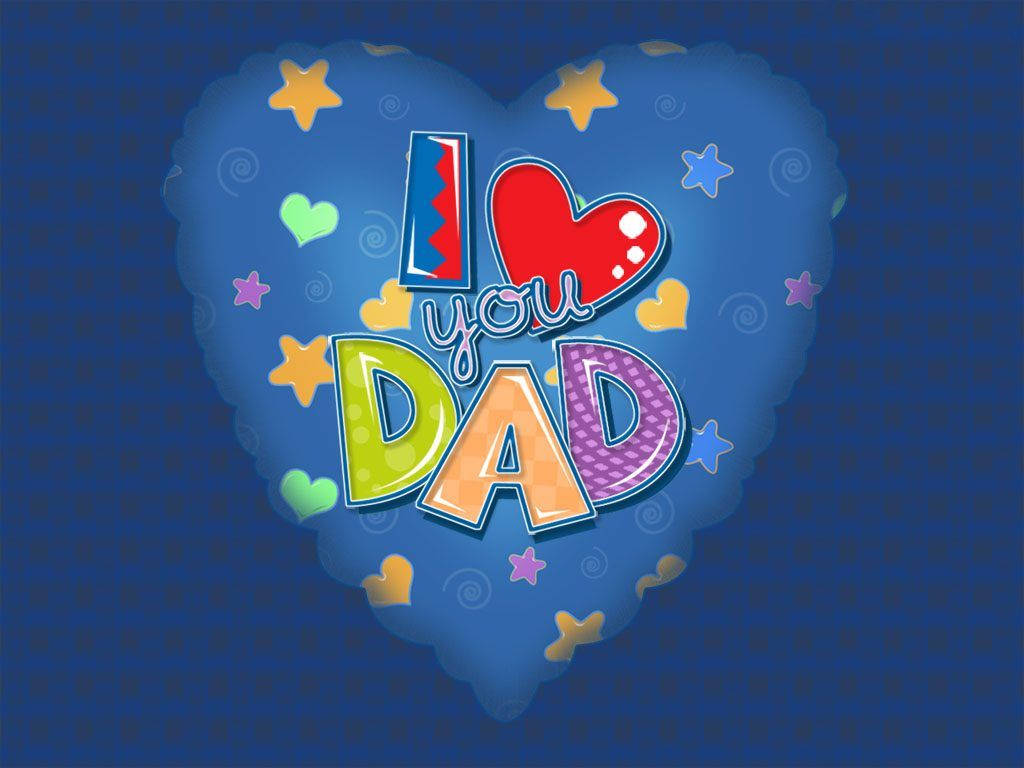 blue, heart-shaped balloon, I ❤️ you DAD, SD Desktop Wallpaper