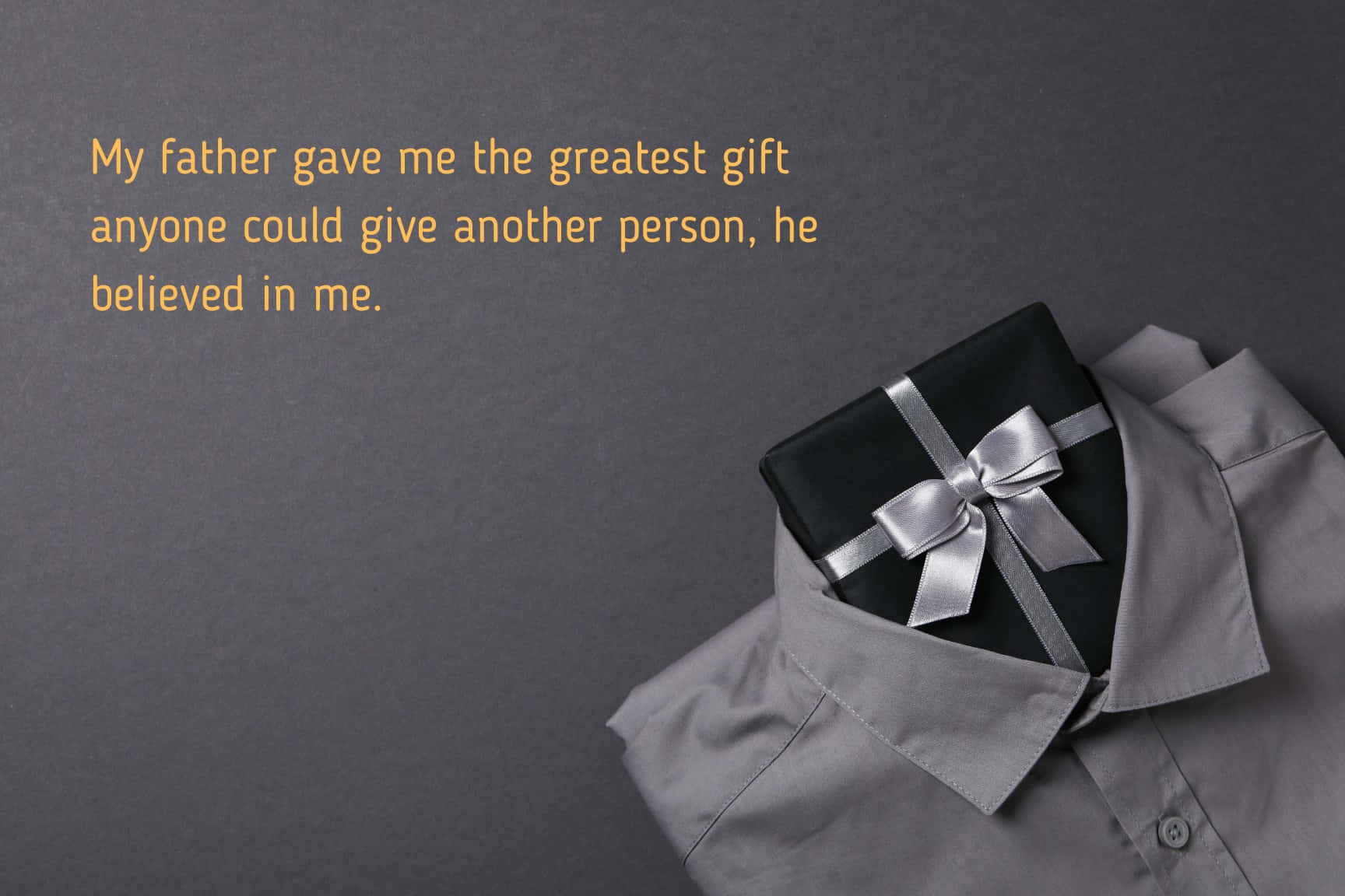 Fathers Day, black gift box, silver ribbon, HD Desktop Wallpaper