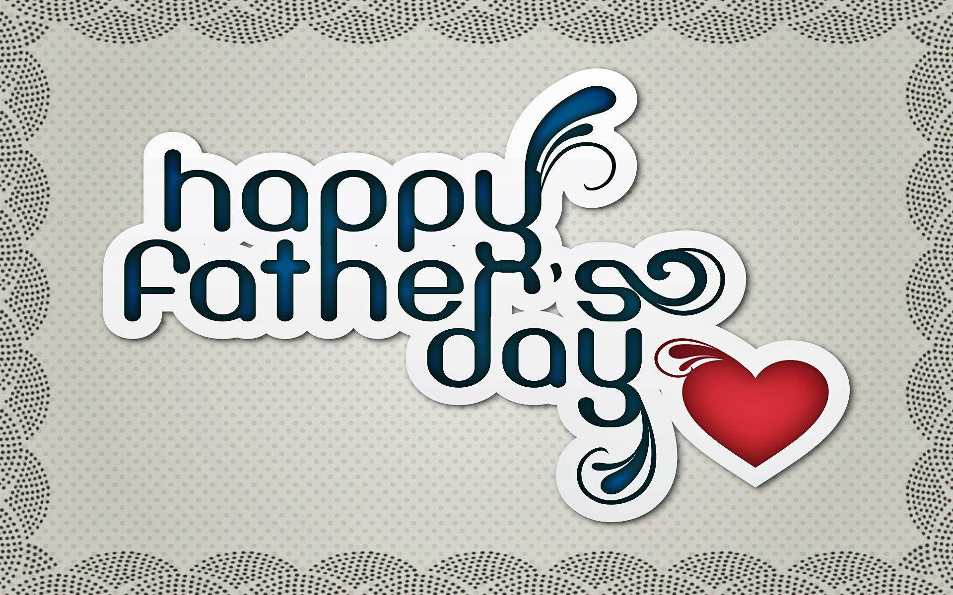 Father's Day, red heart, ornate swirls, Full HD Desktop Wallpaper