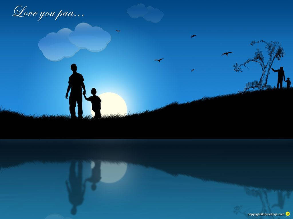 Fathers Day, sunset, calm water, SD Desktop Wallpaper