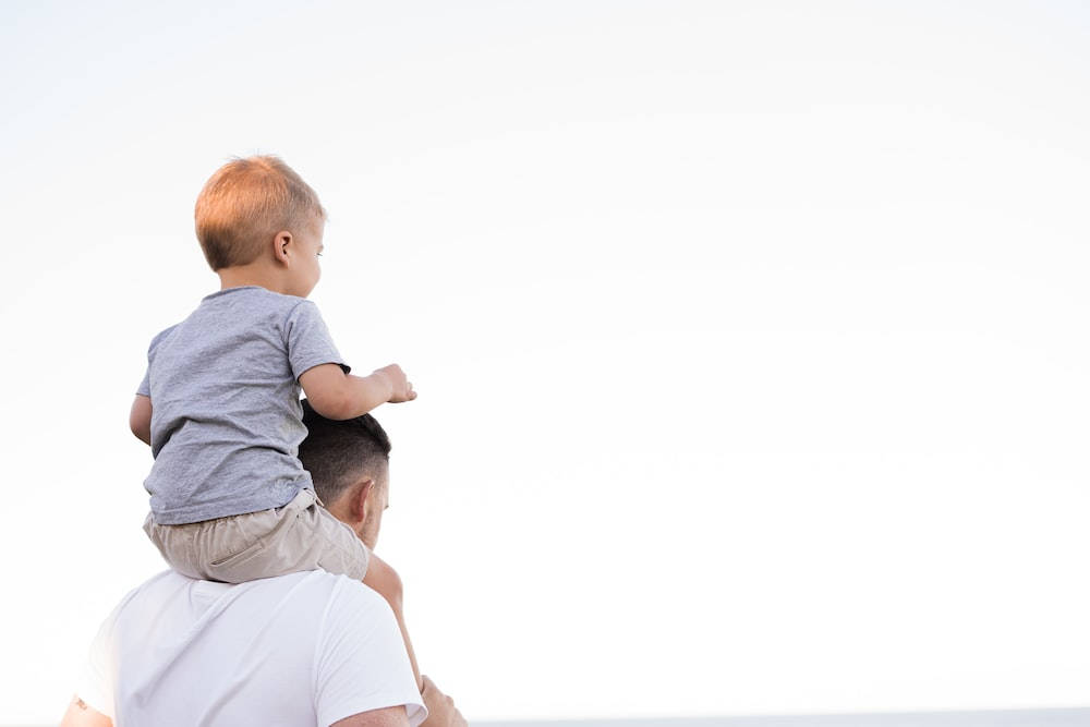 father, son, shoulders, SD Desktop Wallpaper
