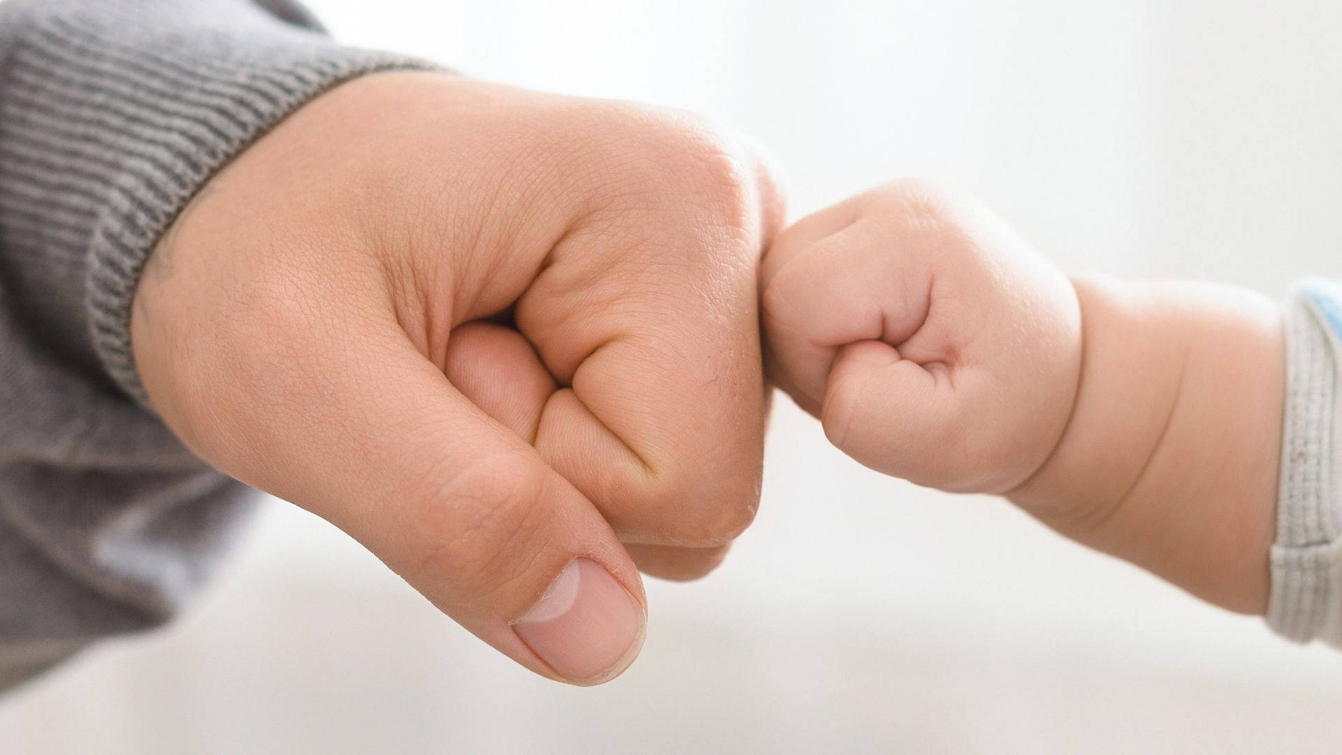 baby hand, dad, fist bump, Full HD Desktop Wallpaper