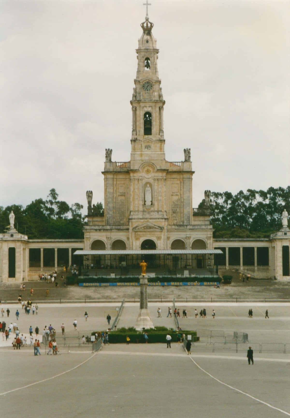 Fatima Sanctuary, stone church, bell tower, HD Phone Wallpaper